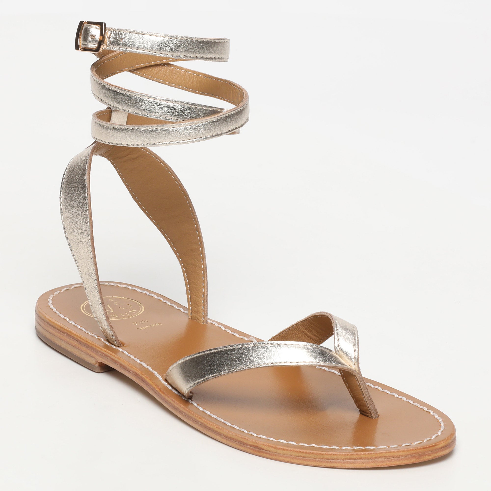 THARSIS sandales entre doigt bracelet de cheville en cuir or