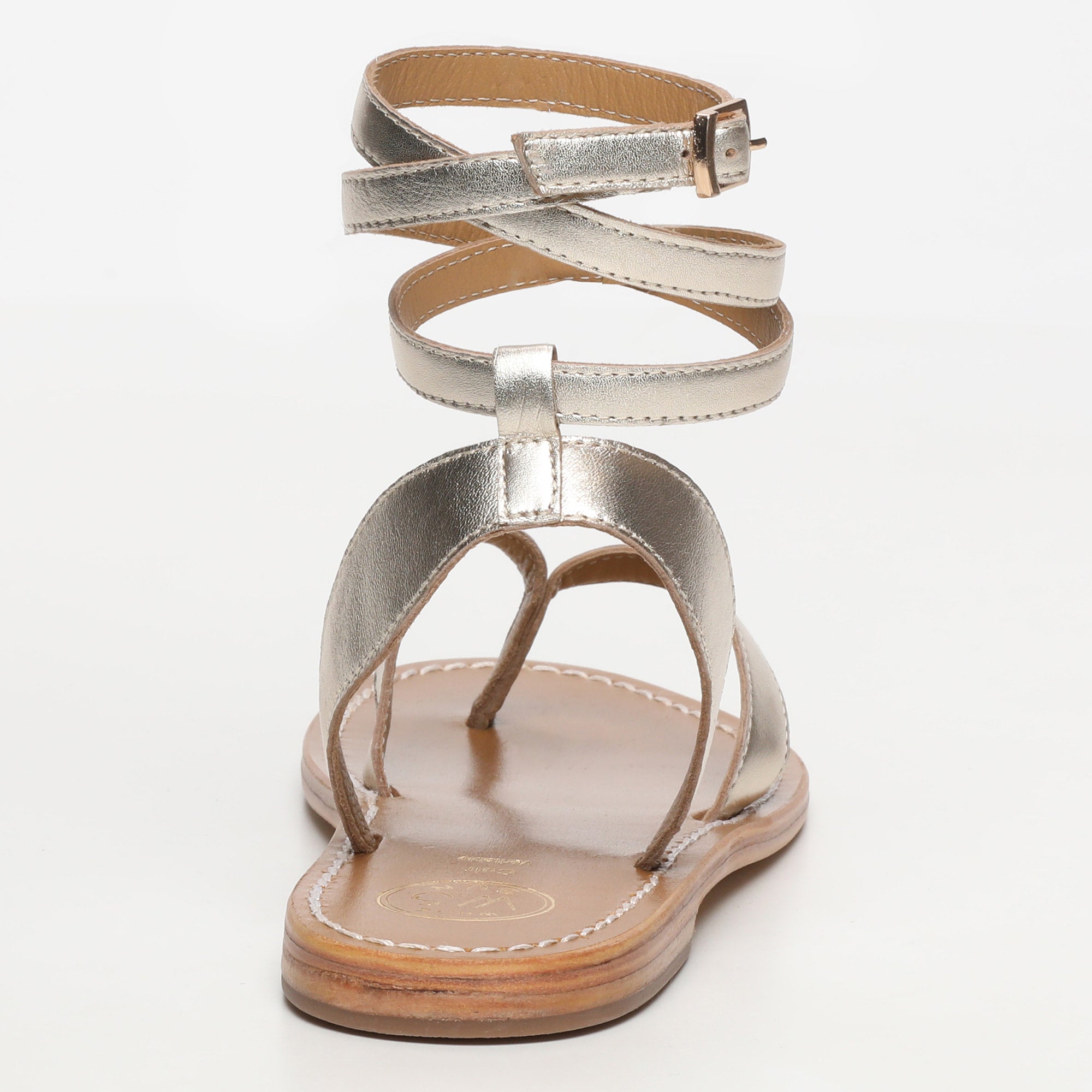 THARSIS sandales entre doigt bracelet de cheville en cuir or