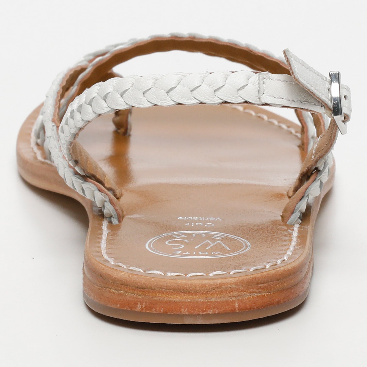 ORIOLE sandales entre doigt tresse en cuir blanc