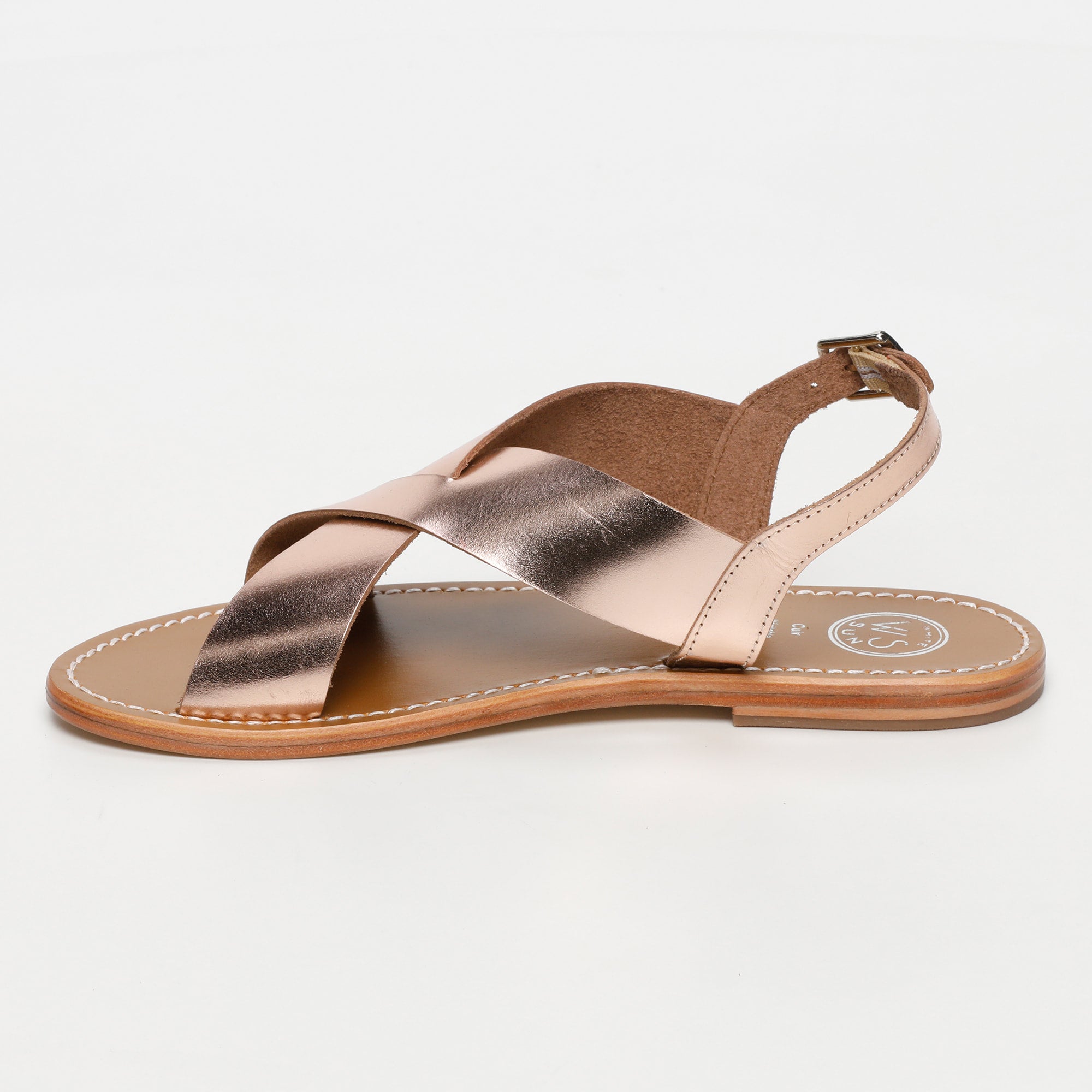 AULESTES sandales en cuir or rose