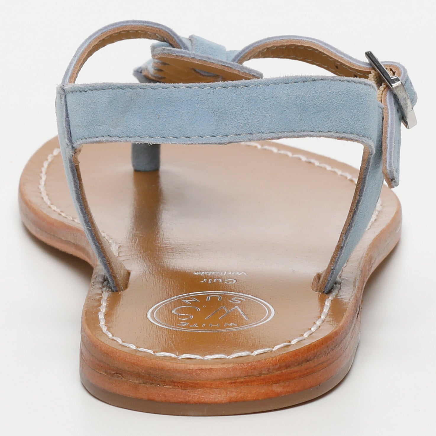 NATAL sandales entre doigt tresse en cuir bleu clair