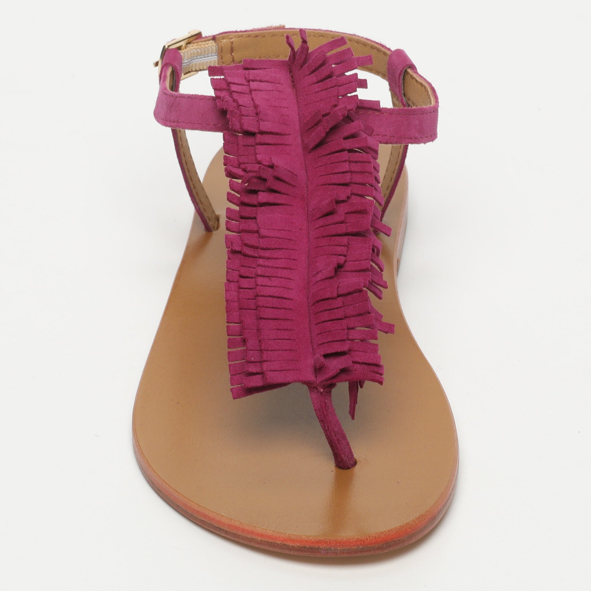 HYDATINA sandales entre doigt franges en cuir violet