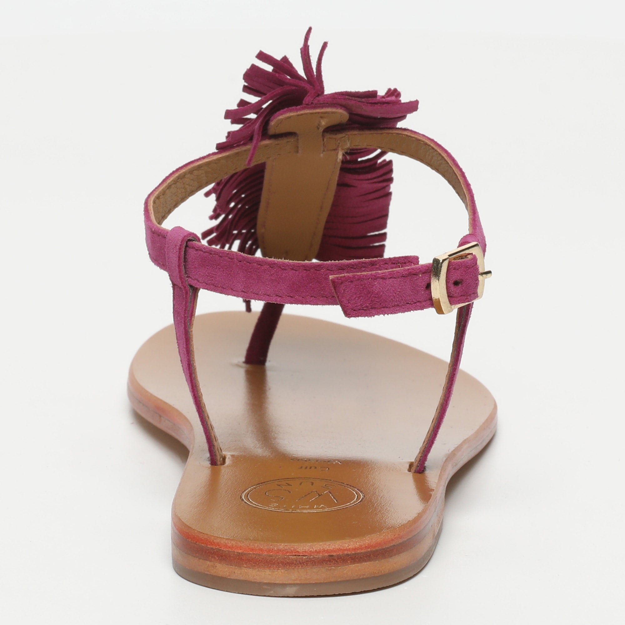HYDATINA sandales entre doigt franges en cuir violet