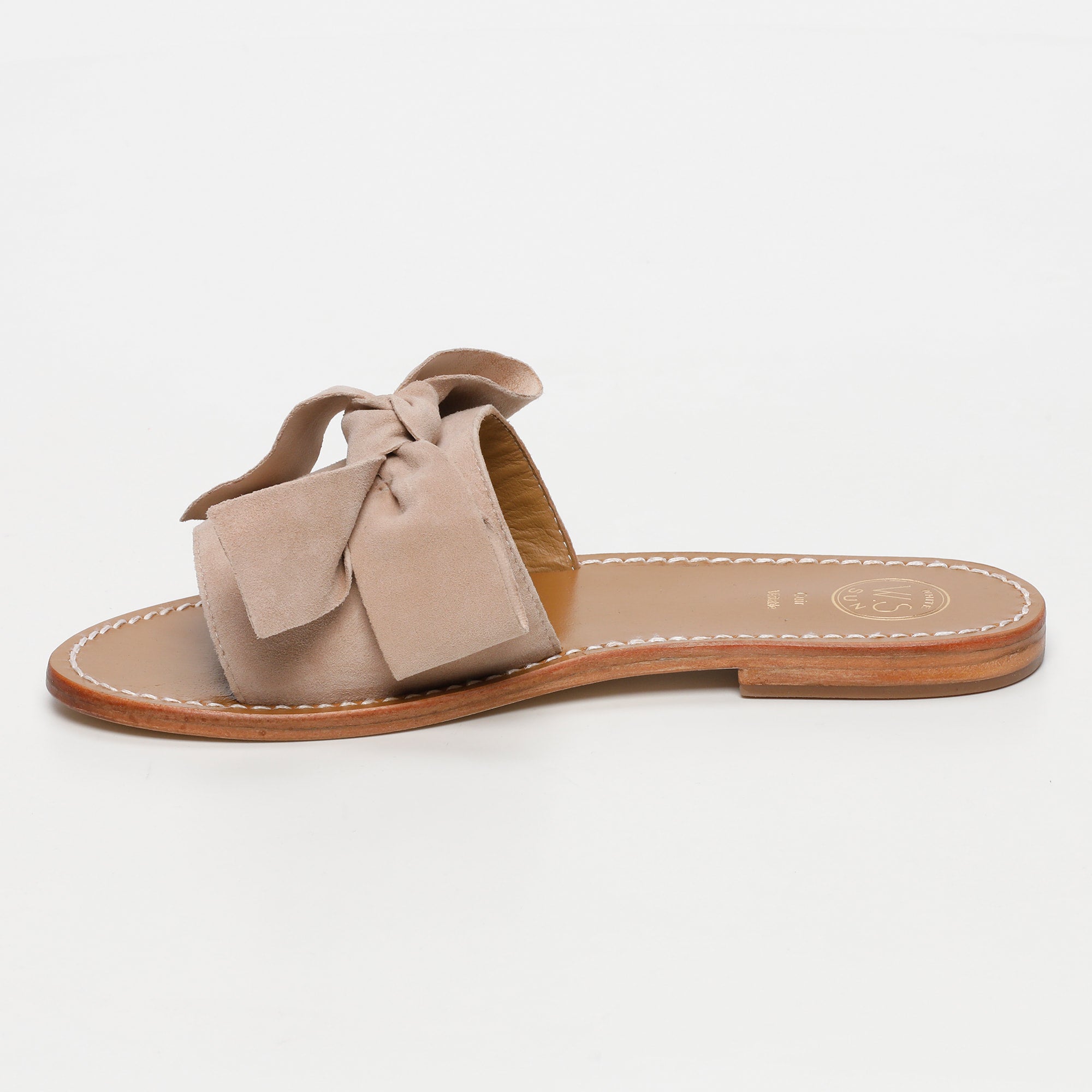 SERPA mules en cuir beige clair