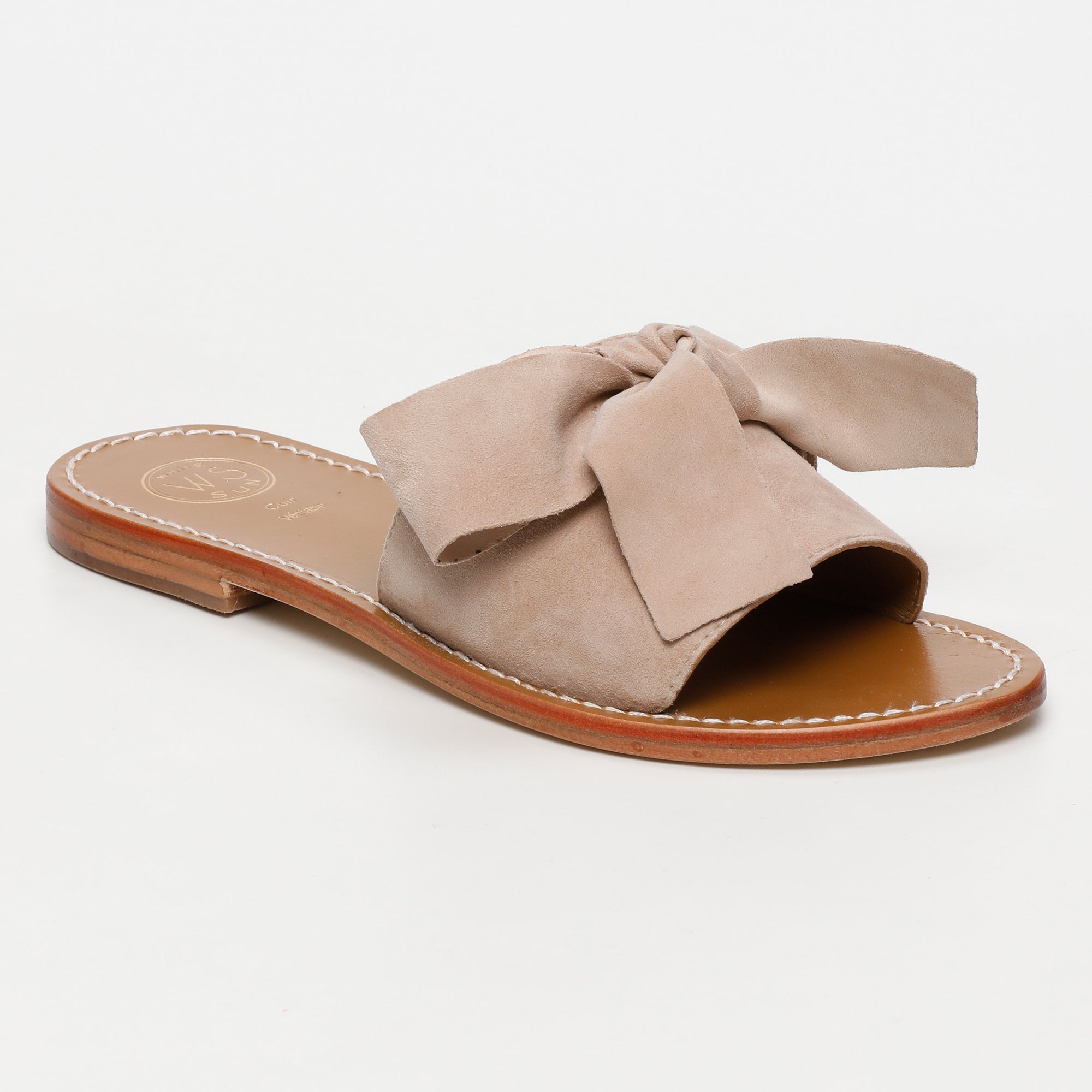 SERPA mules en cuir beige clair