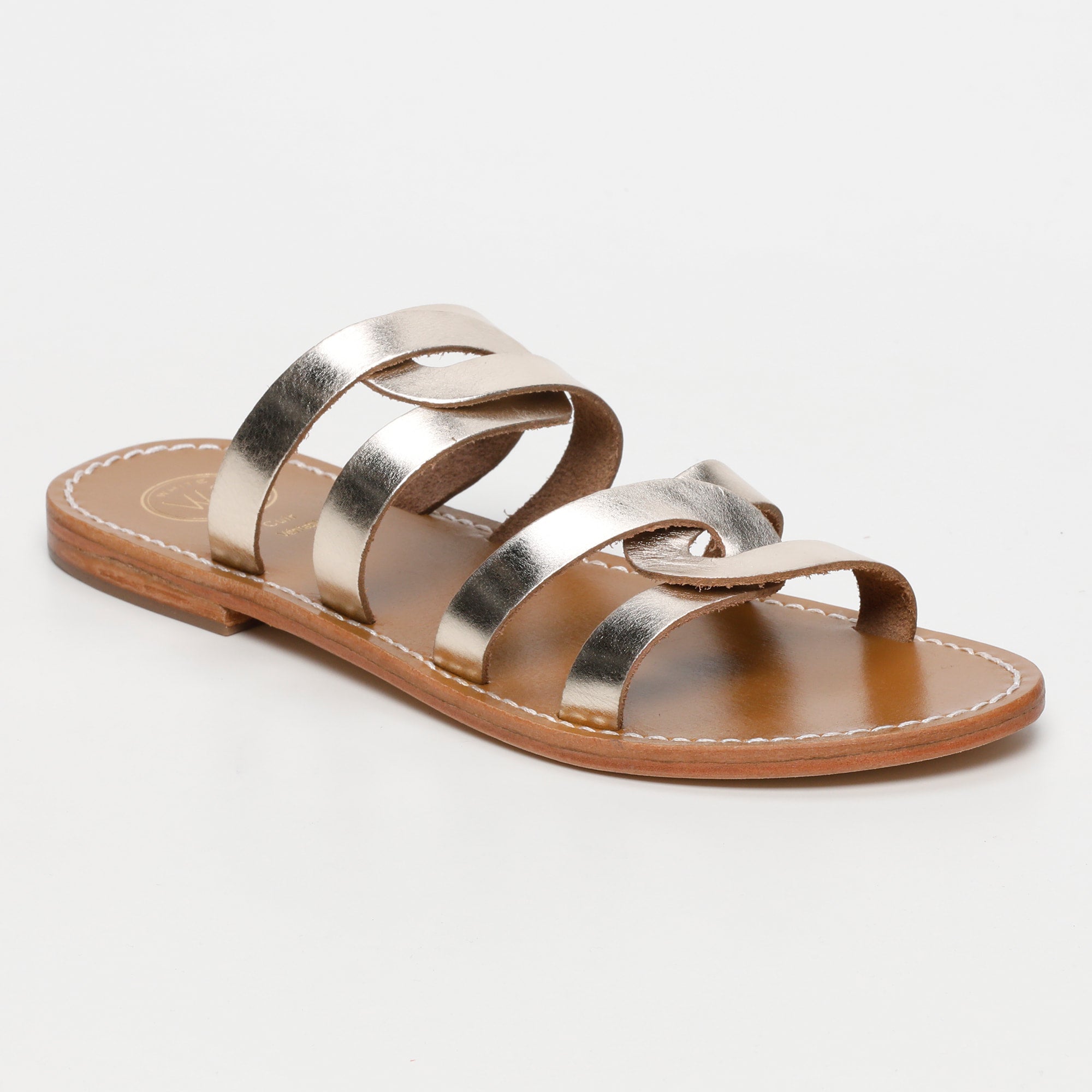 JANA mules en cuir or
