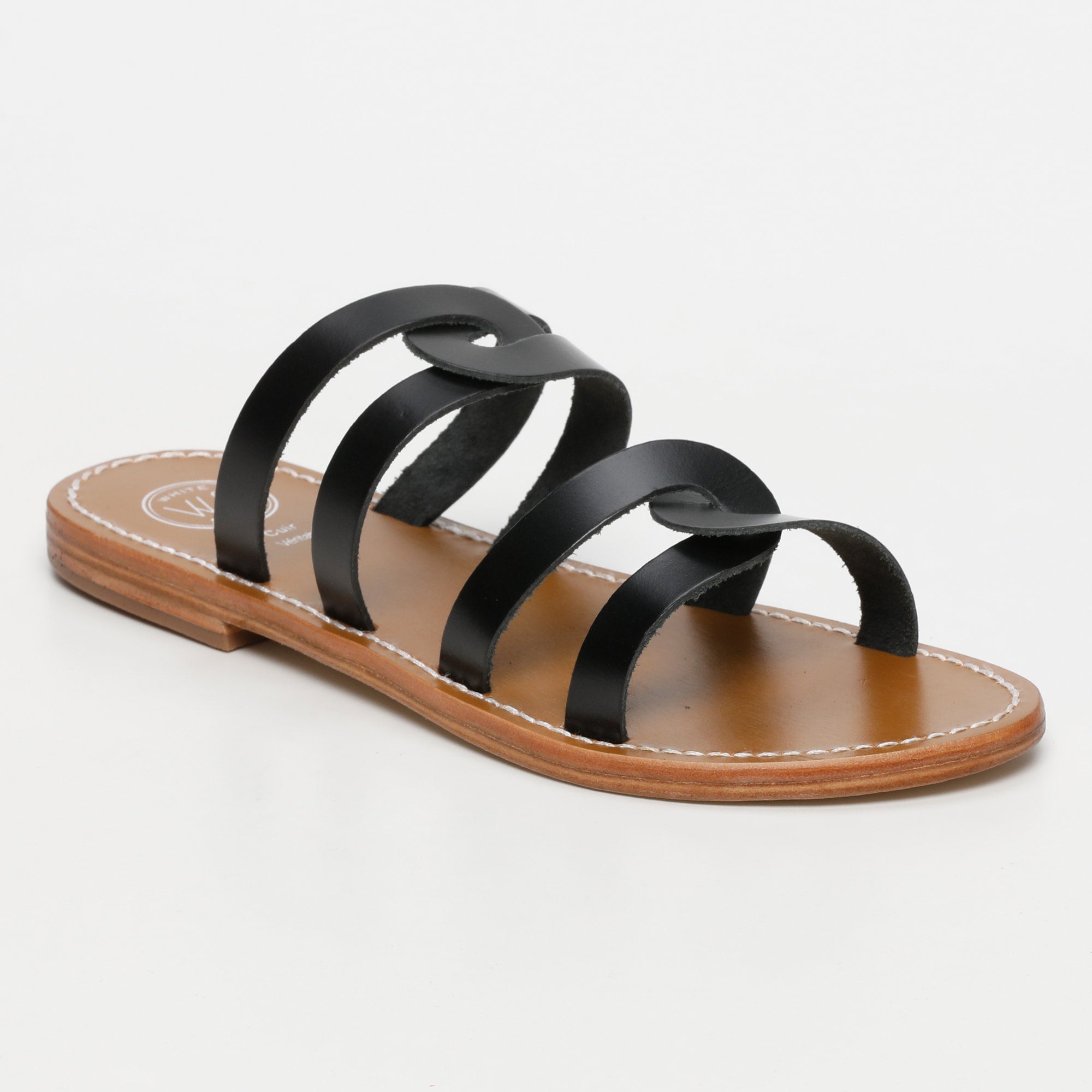 JANA mules en cuir noir