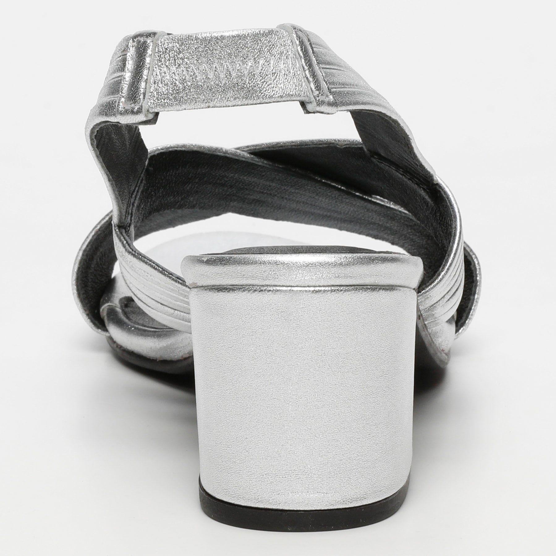 ISIA sandales talon en cuir argent