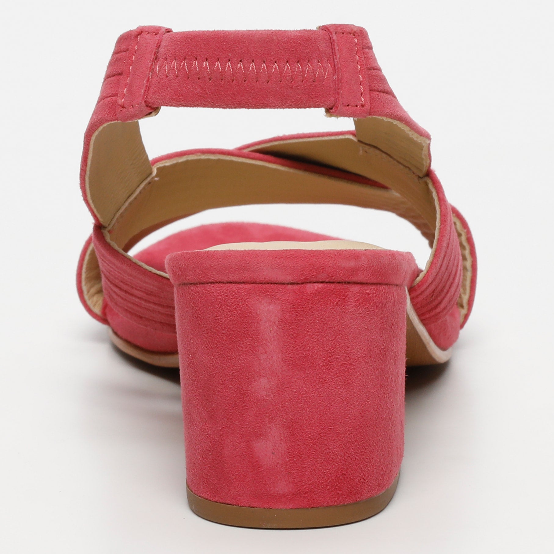 ISIA sandales talon en cuir framboise