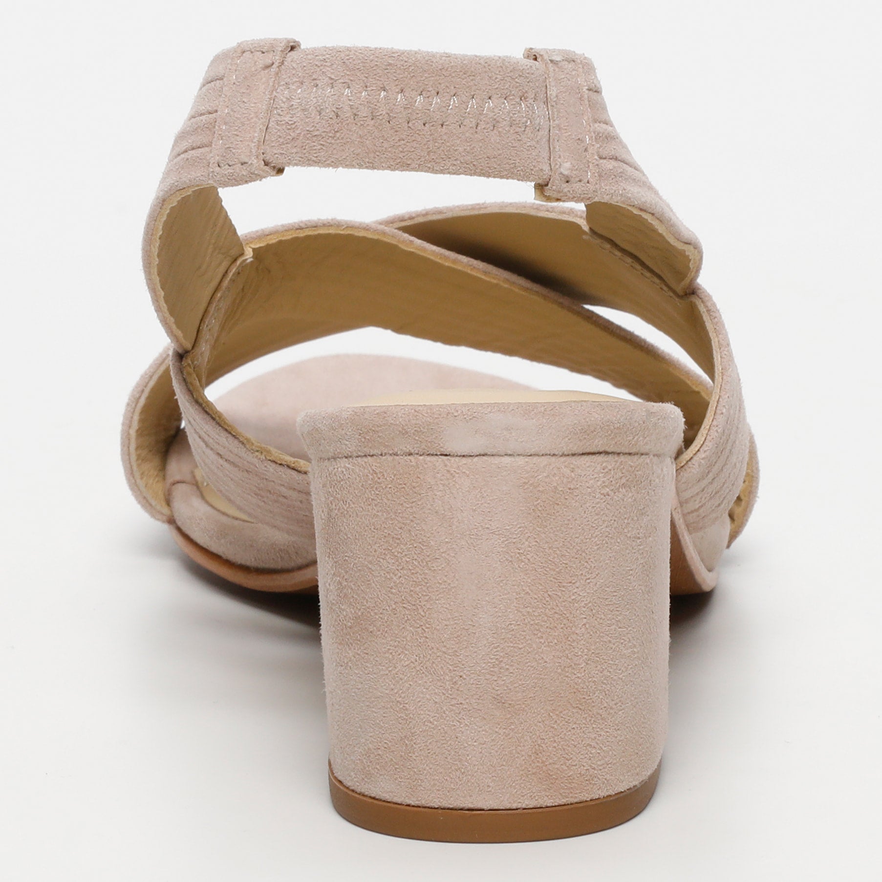 ISIA sandales talon en cuir beige clair