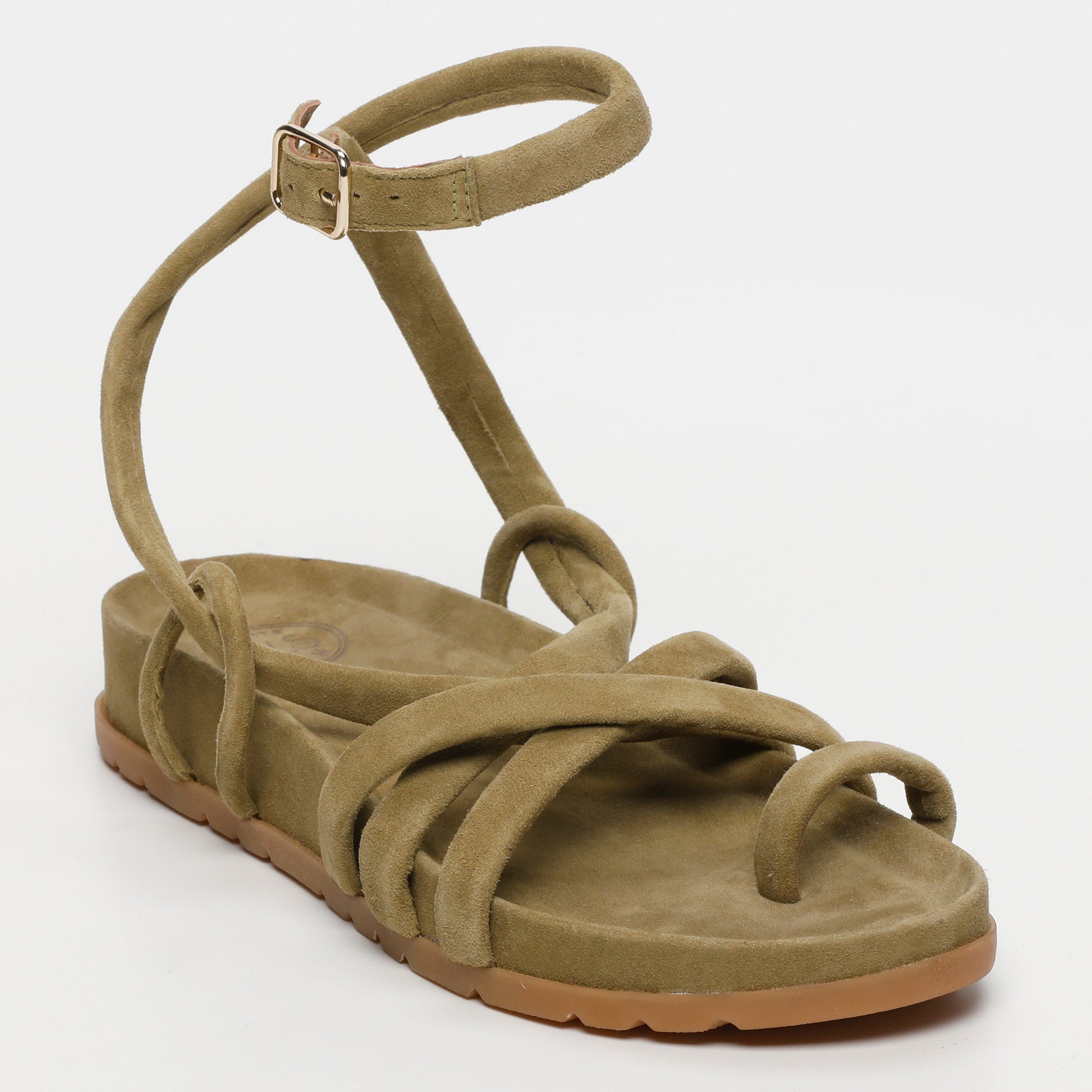 AVA sandales entre doigt en cuir olive
