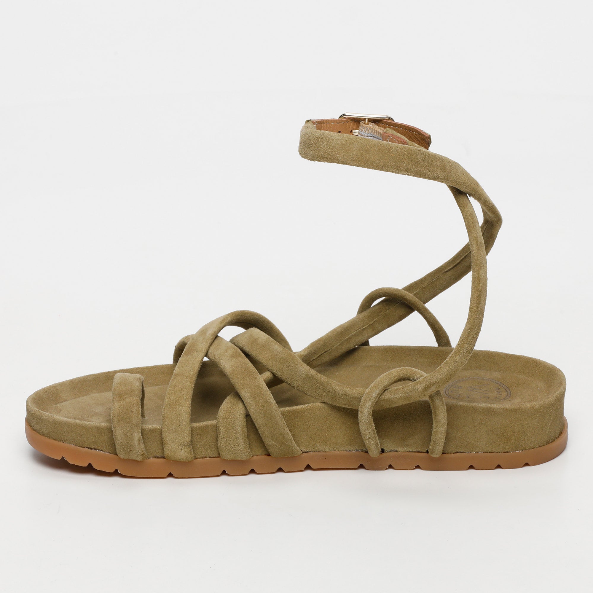 AVA sandales entre doigt en cuir olive
