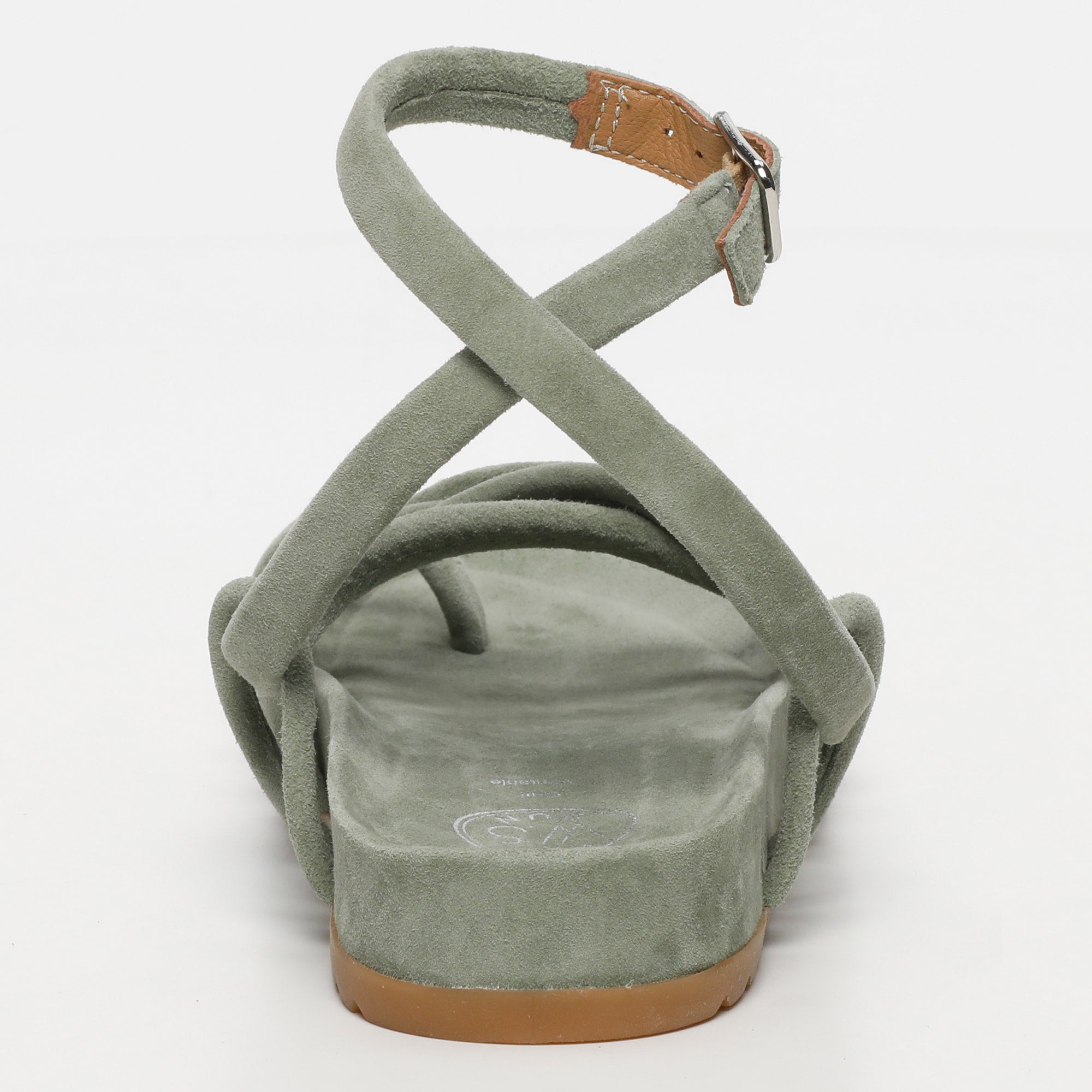 AVA sandales entre doigt en cuir kaki clair