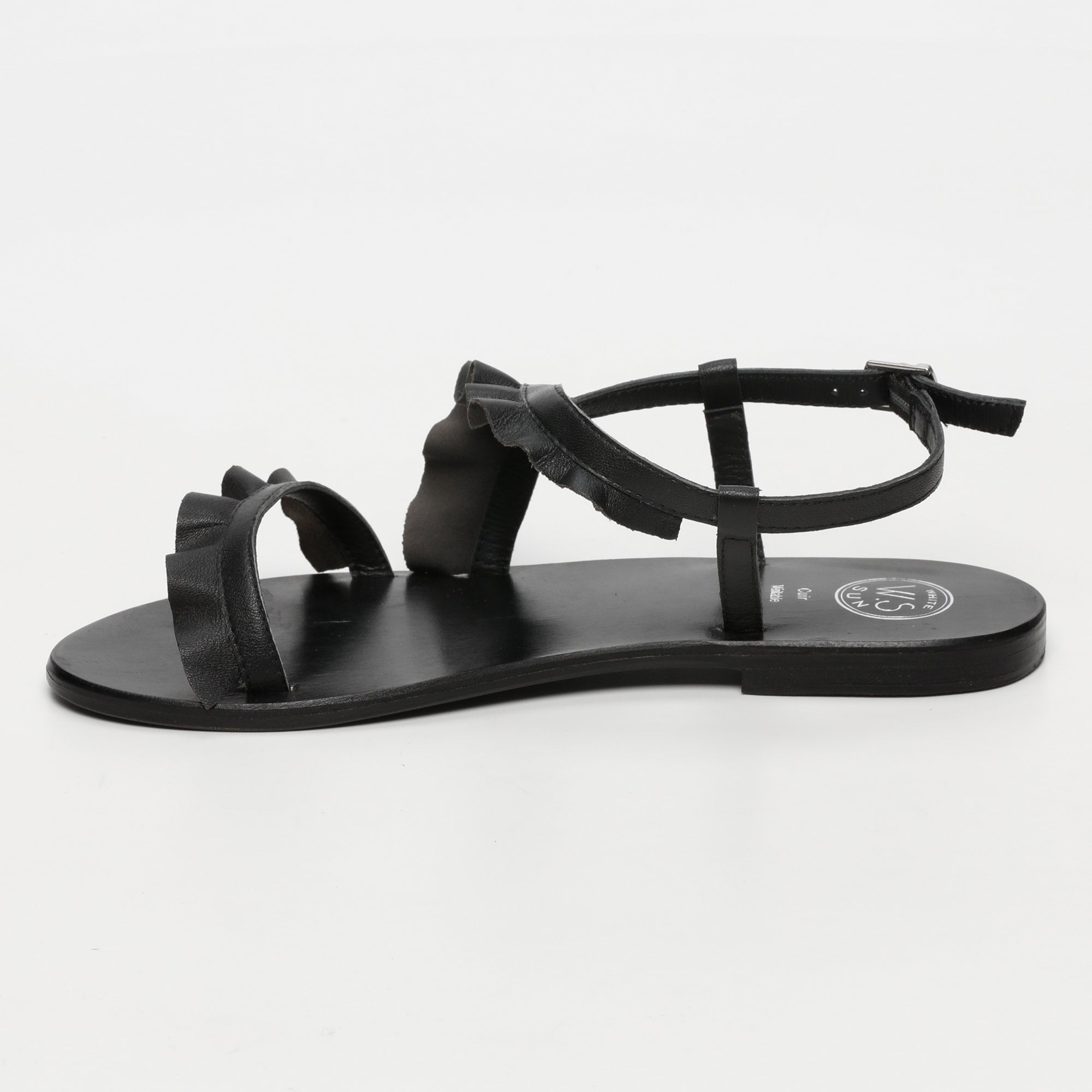 HARPER sandales en cuir noir