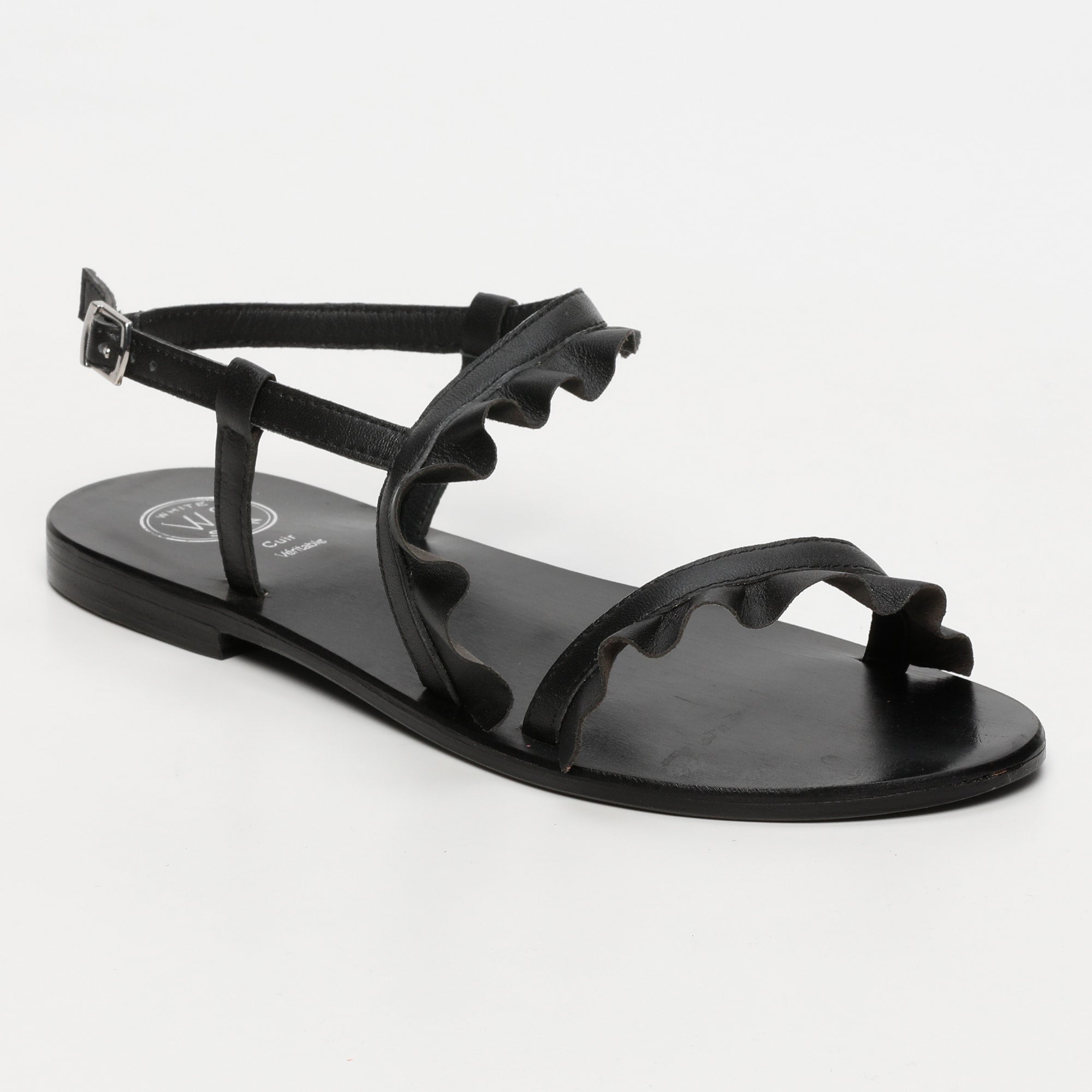 HARPER sandales en cuir noir