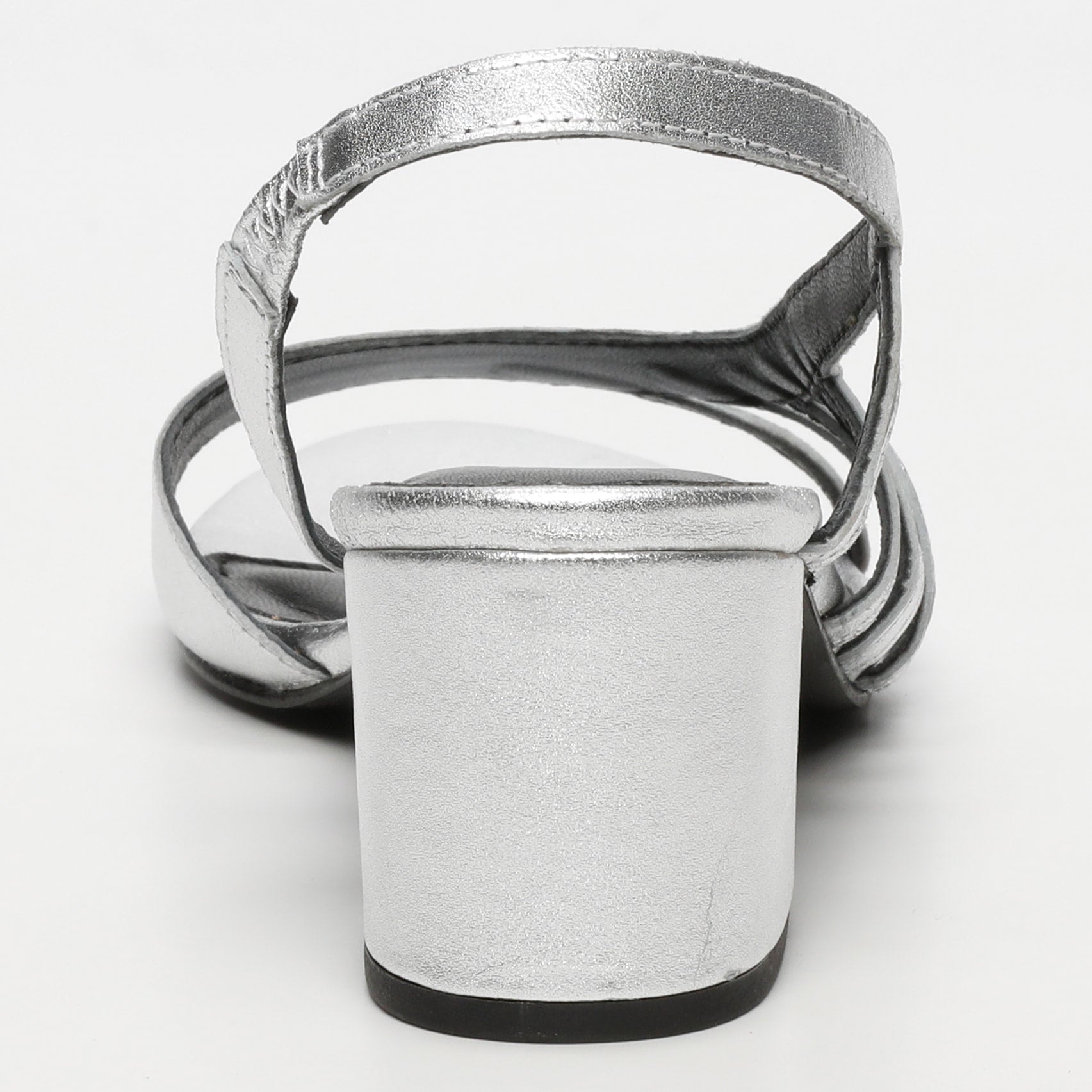 DEEKSHA sandales talon en cuir argent