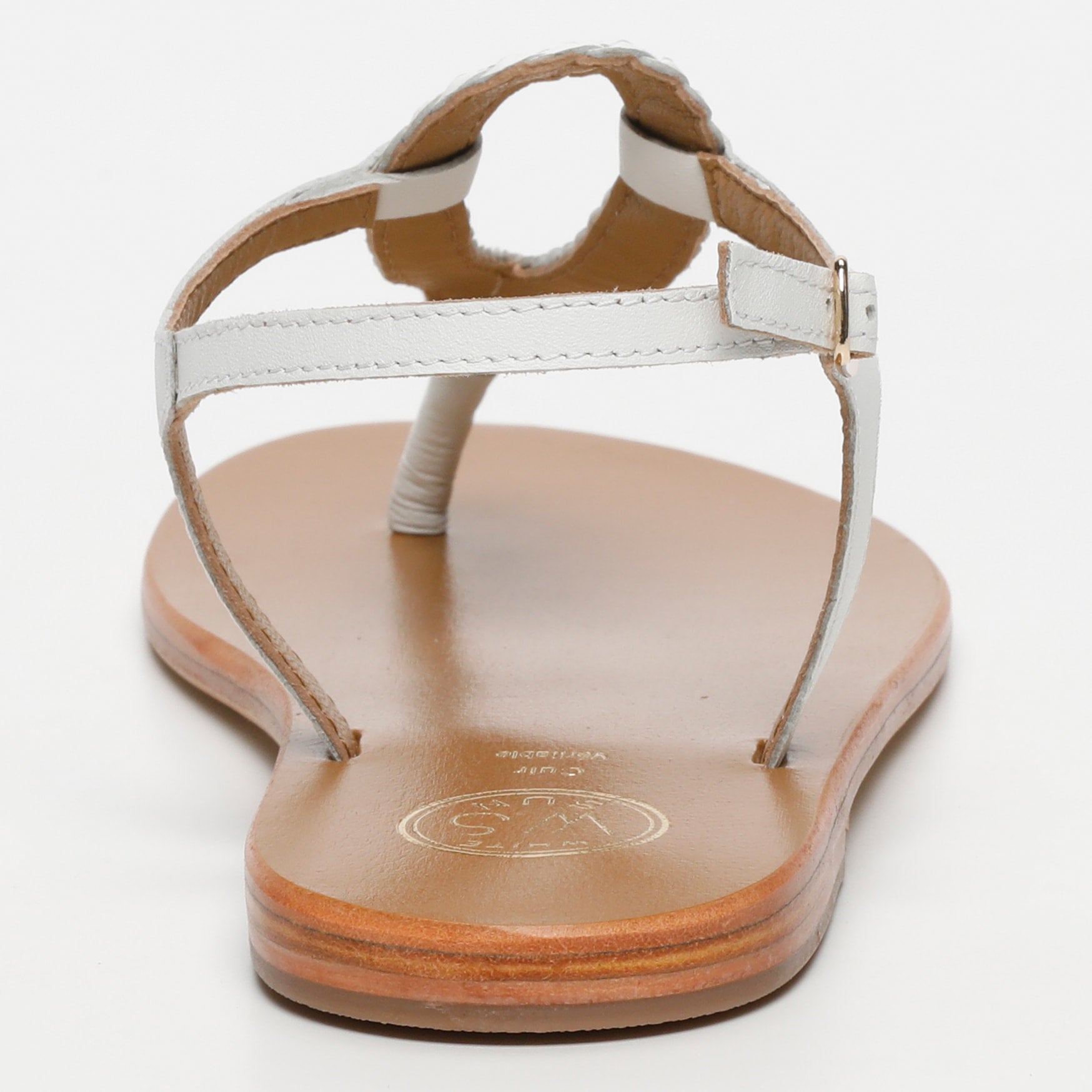 MAYOR sandales entre doigt tresse en cuir blanc