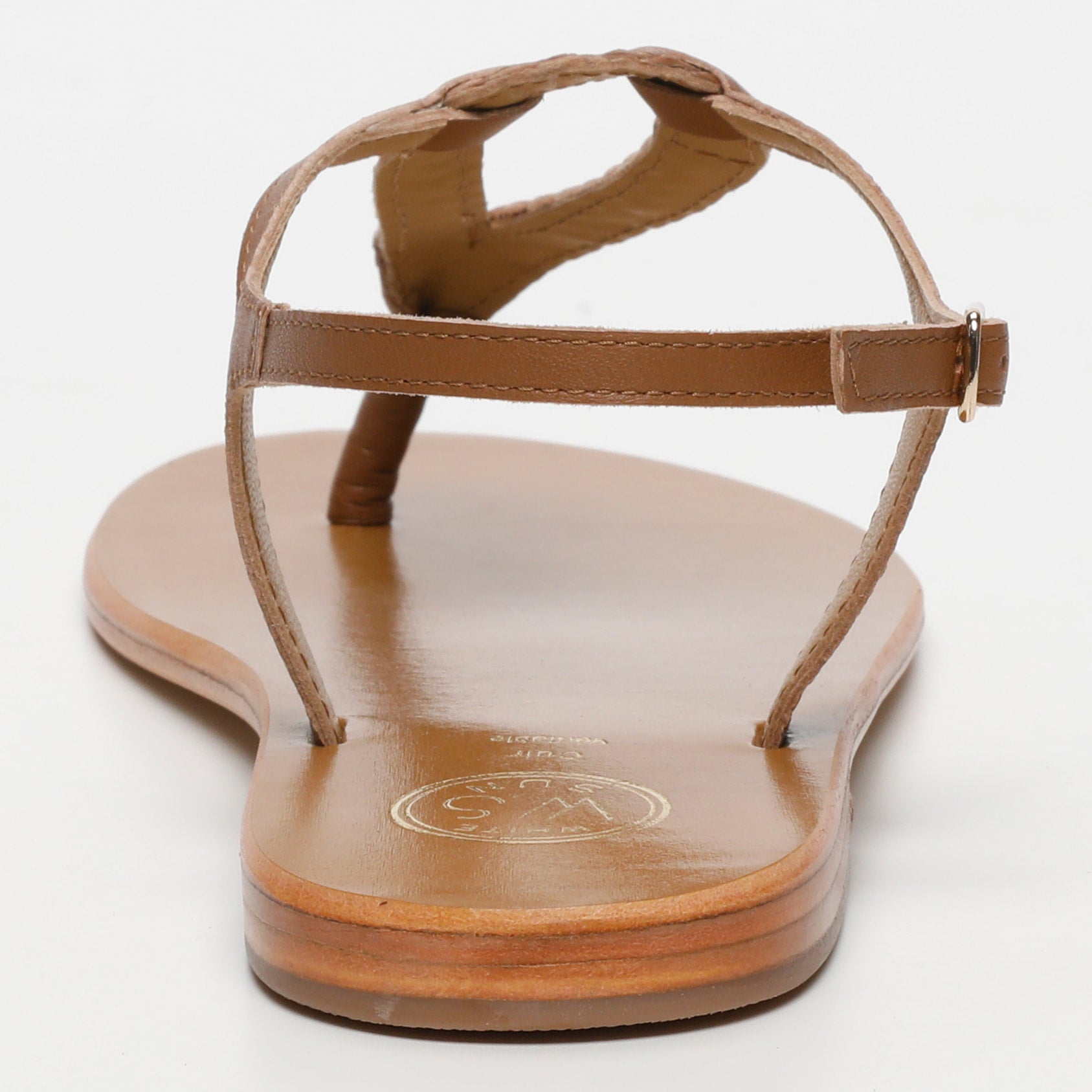 MAYOR sandales entre doigt tresse en cuir camel
