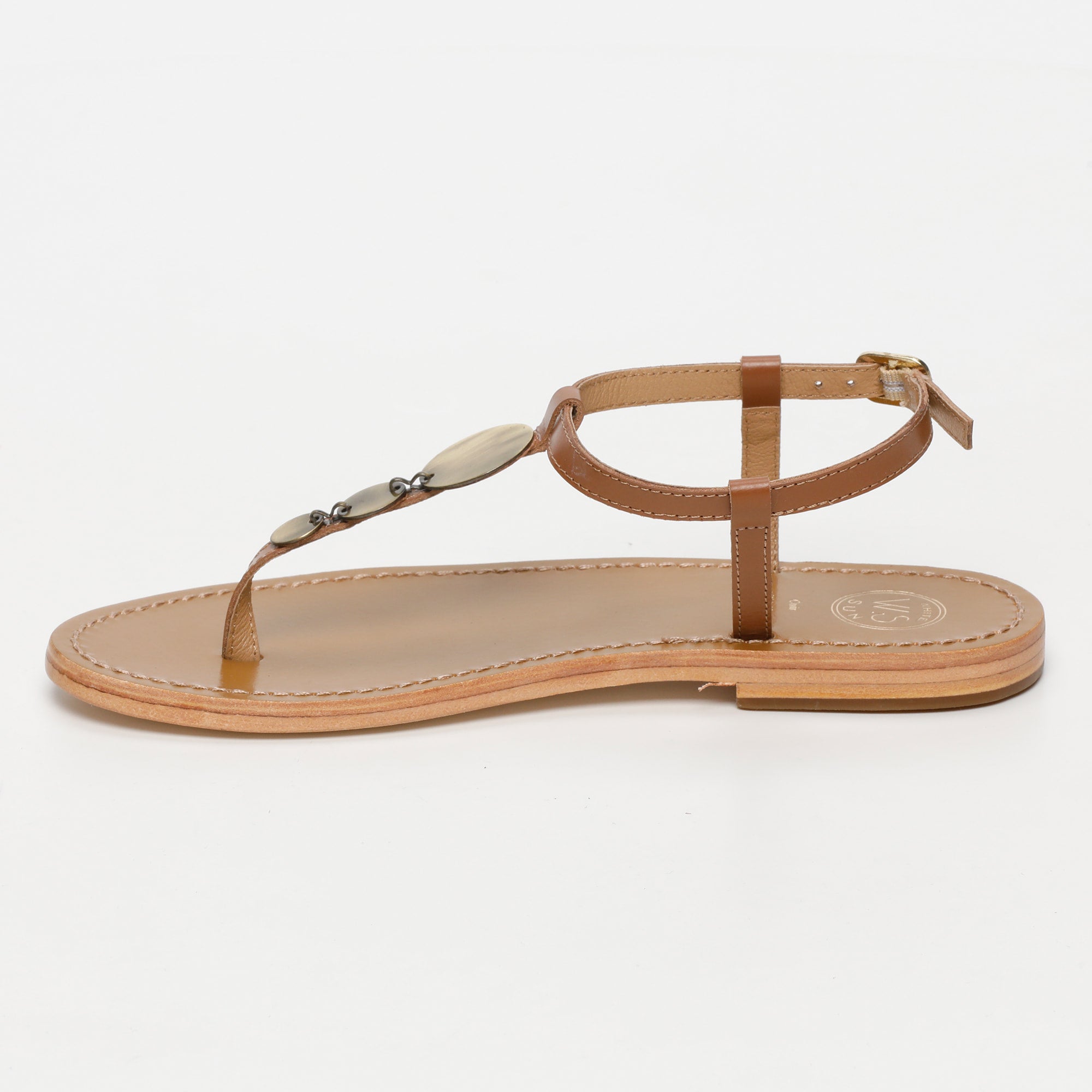 CYMATIUM sandales fantaisie en cuir camel