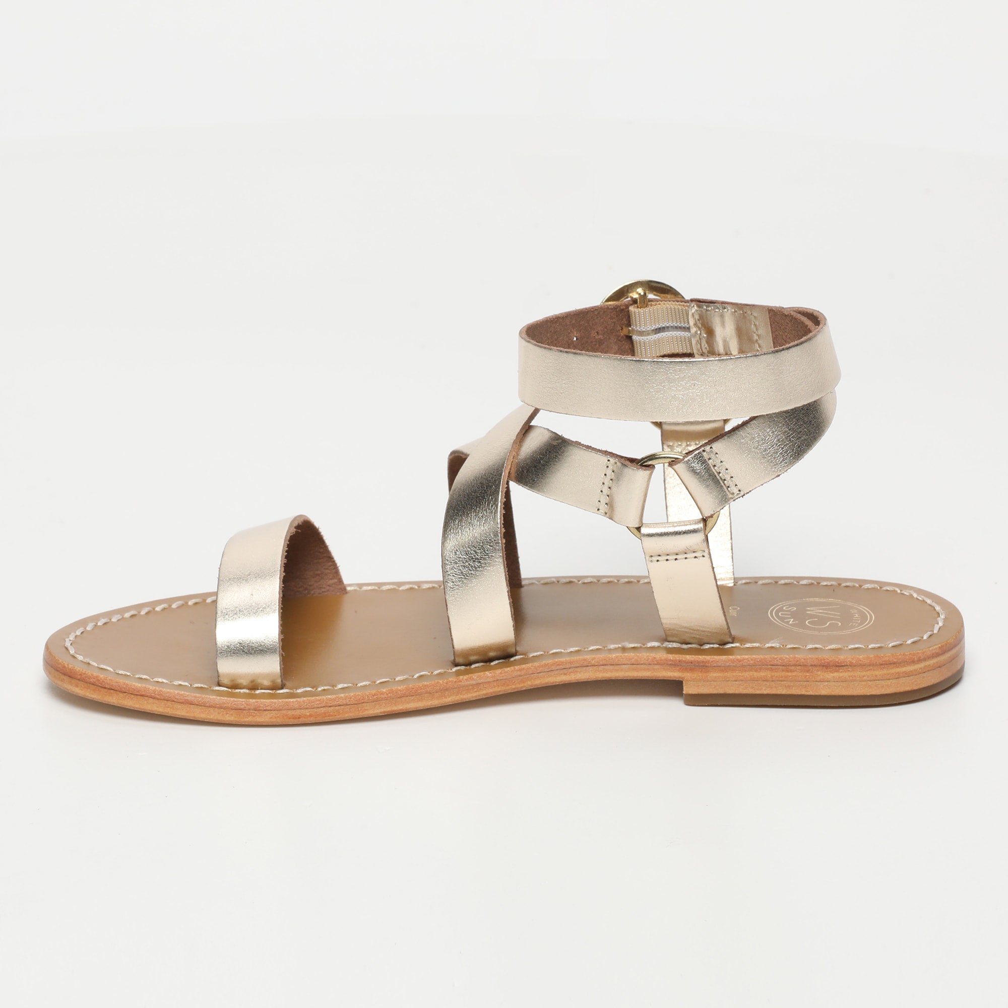 CHAREL sandales bracelet de cheville en cuir or