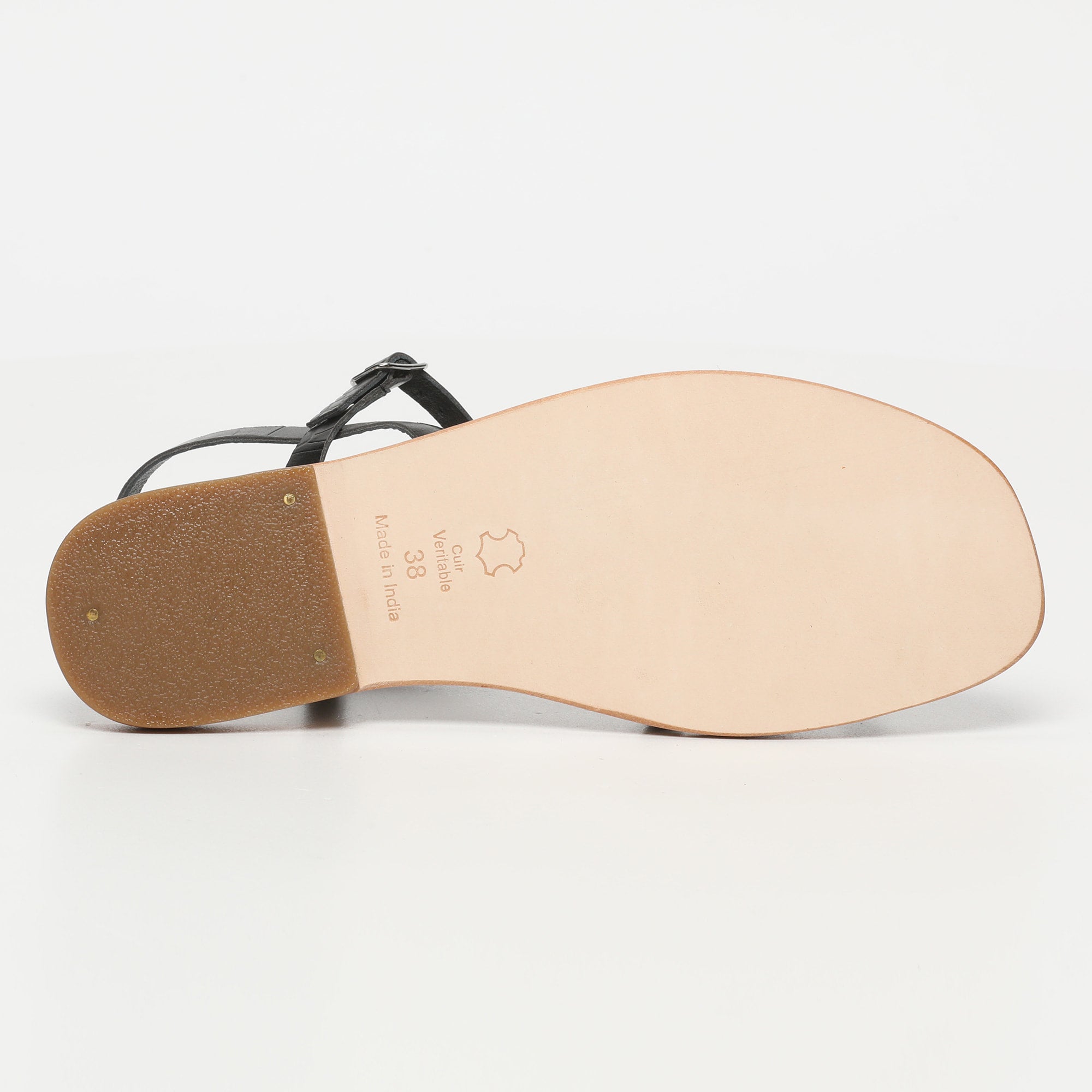 ALINA sandales en cuir croco noir