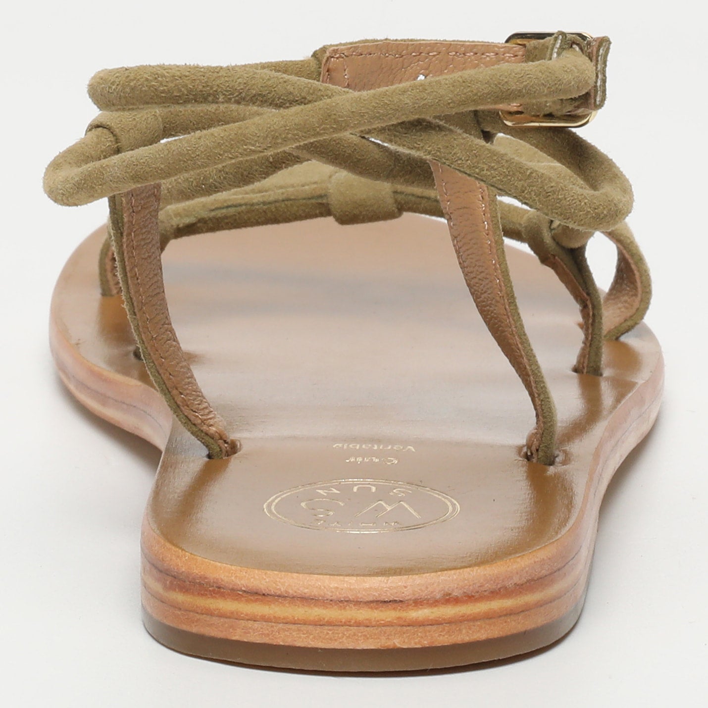 TAYLEE sandales spaghetti en cuir olive