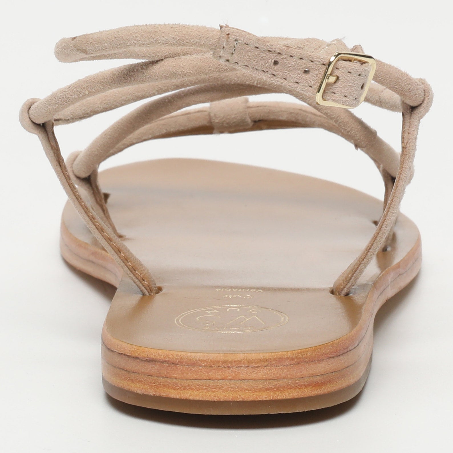 TAYLEE sandales spaghetti en cuir beige clair