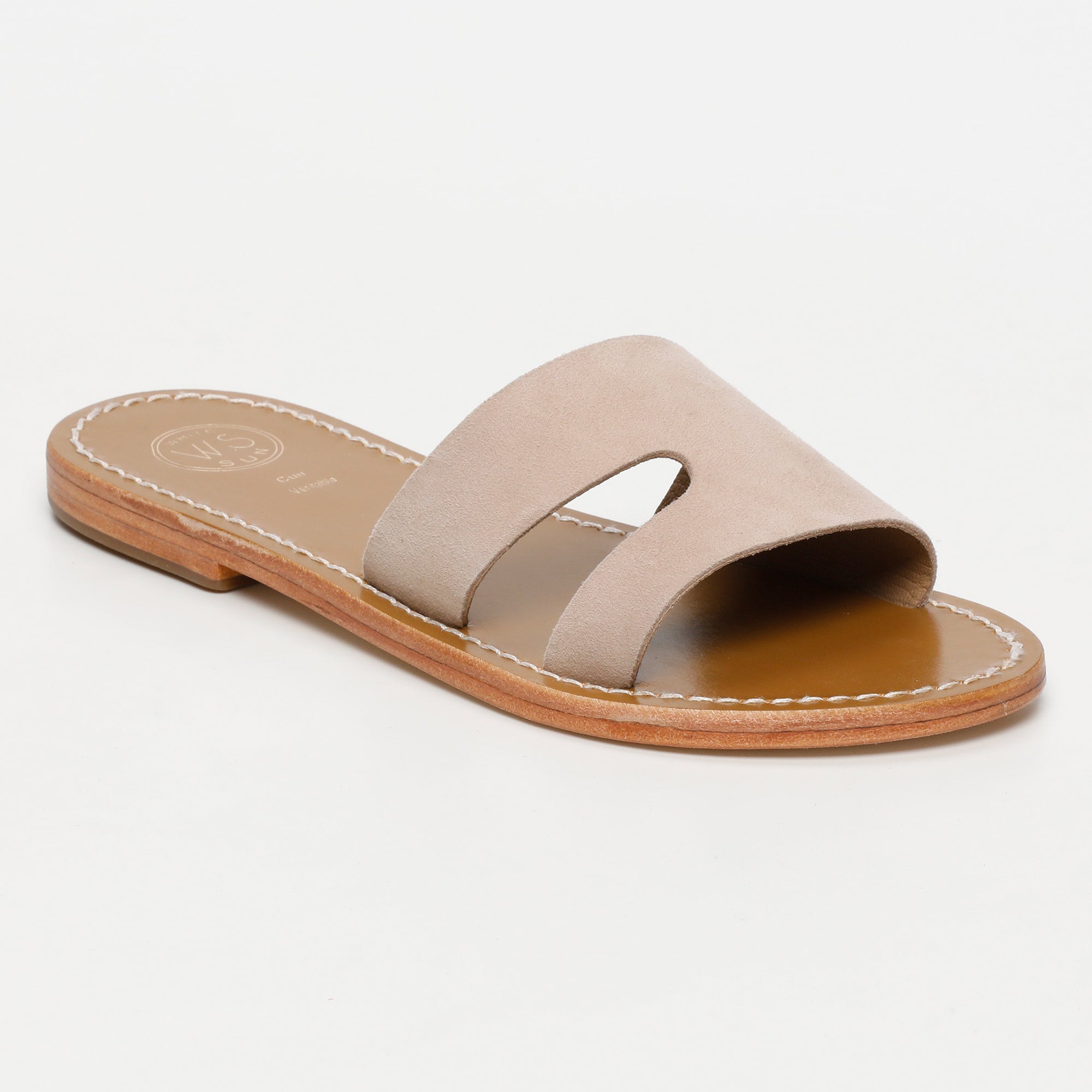 THERESE mules en cuir beige clair