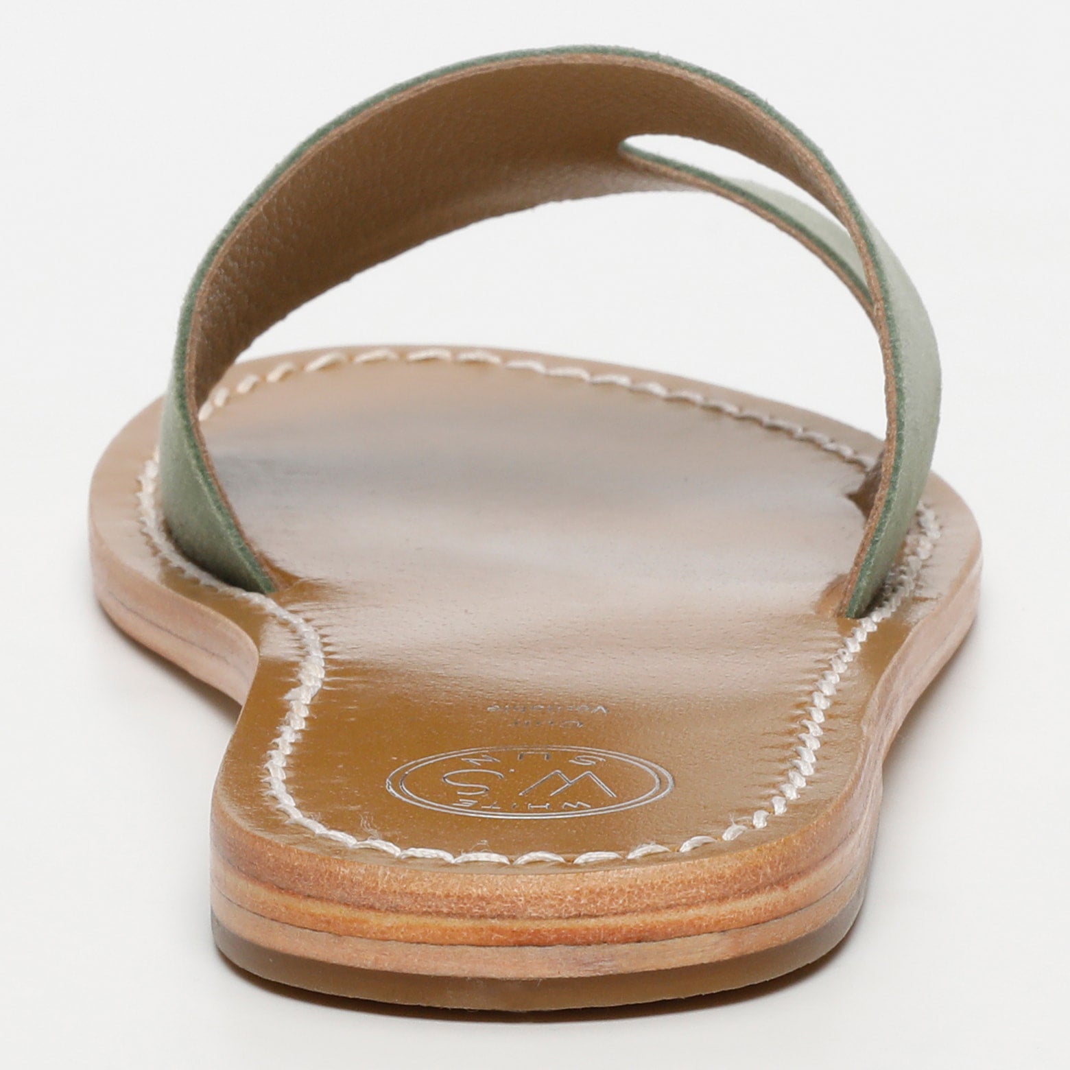 THERESE mules en cuir kaki clair