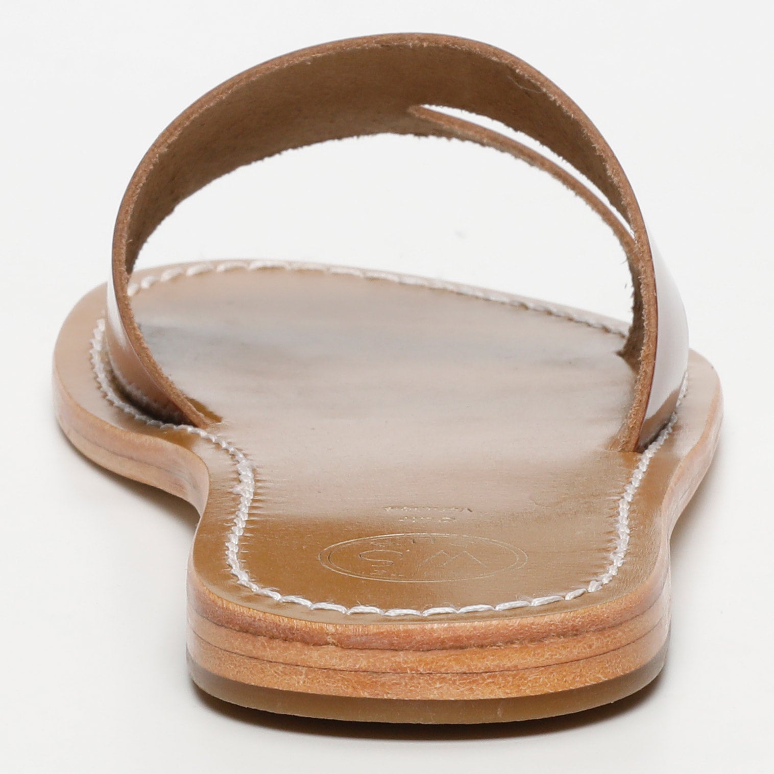 THERESE mules en cuir camel verni