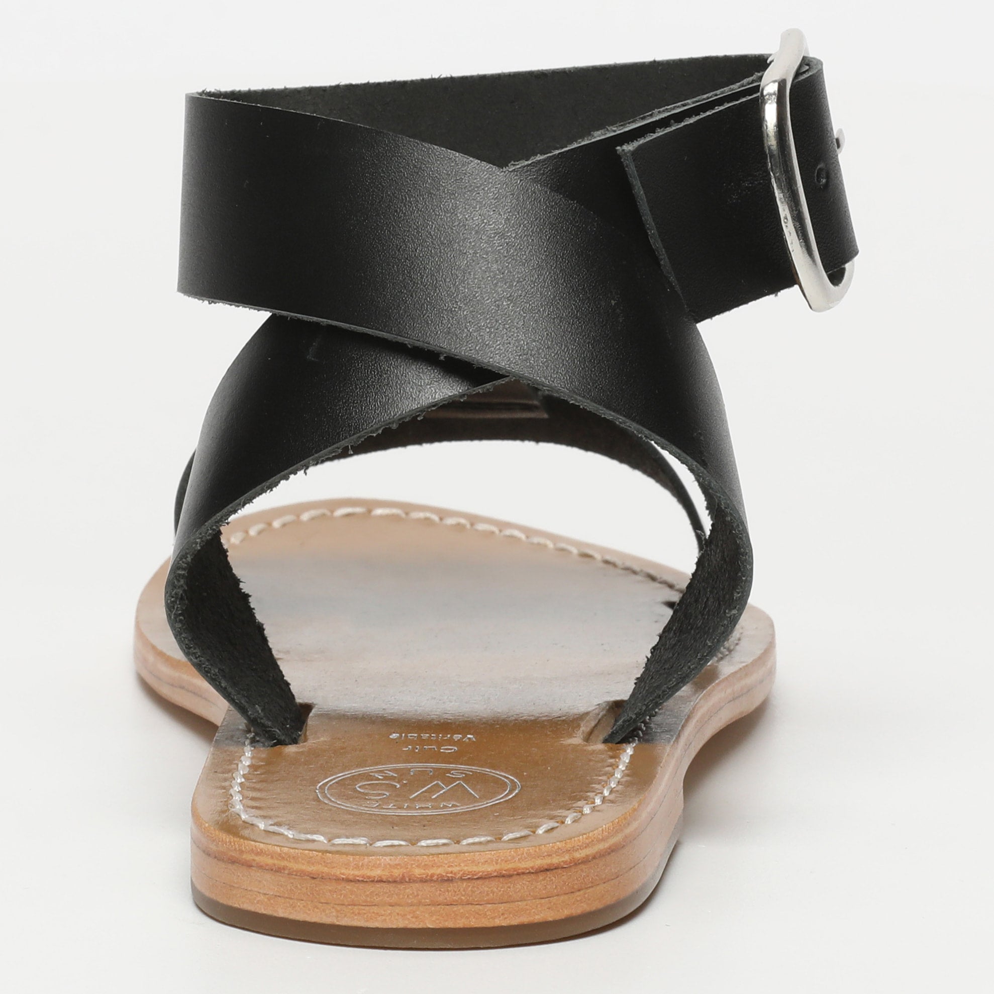 TAHANI sandales bracelet de cheville en cuir noir