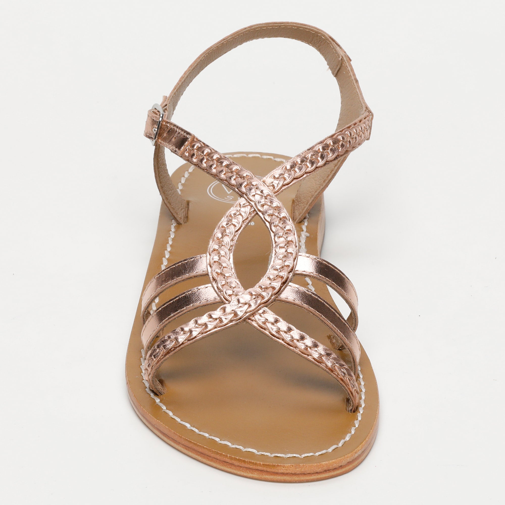 TESS sandales en cuir or rose