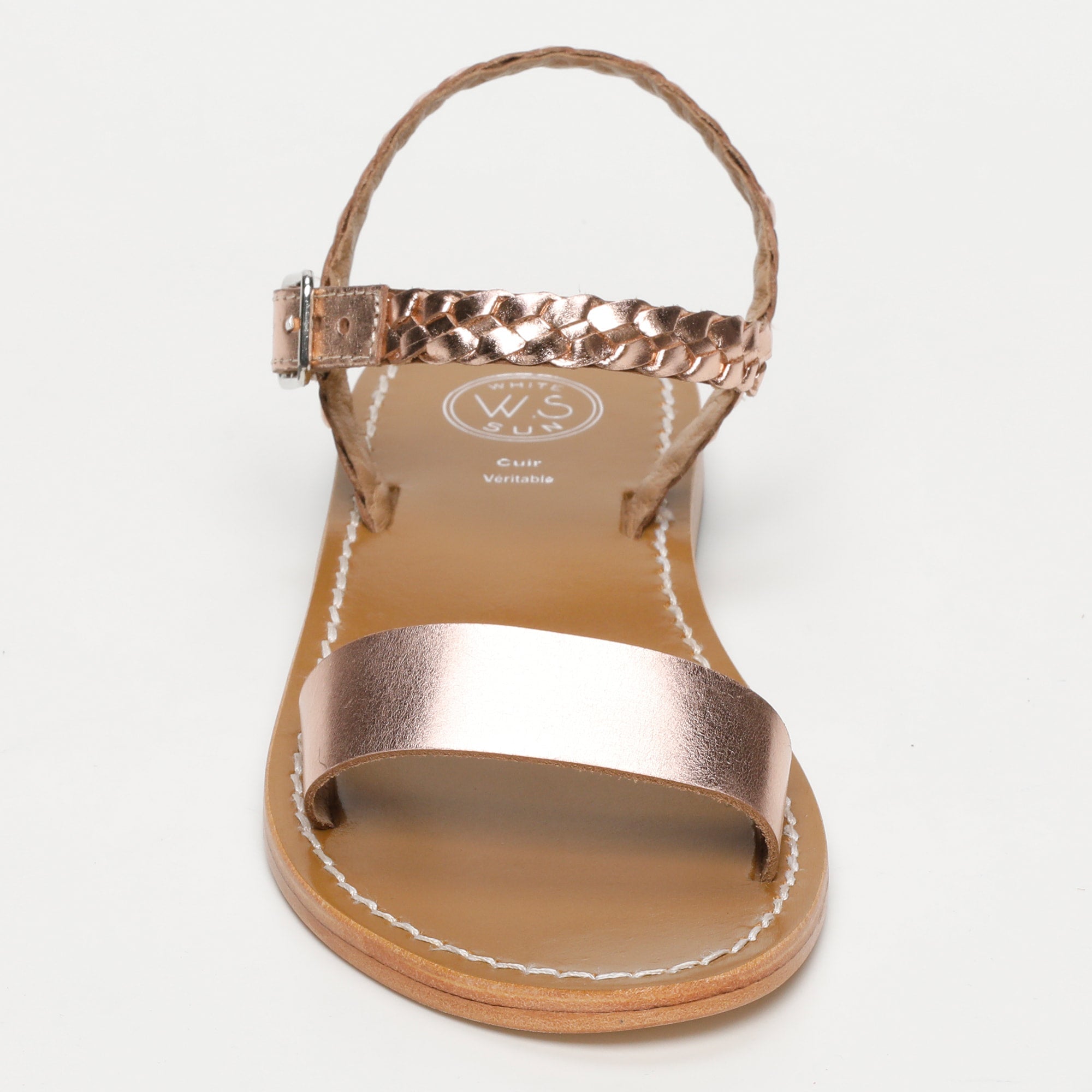 TAHLIA sandales en cuir or rose