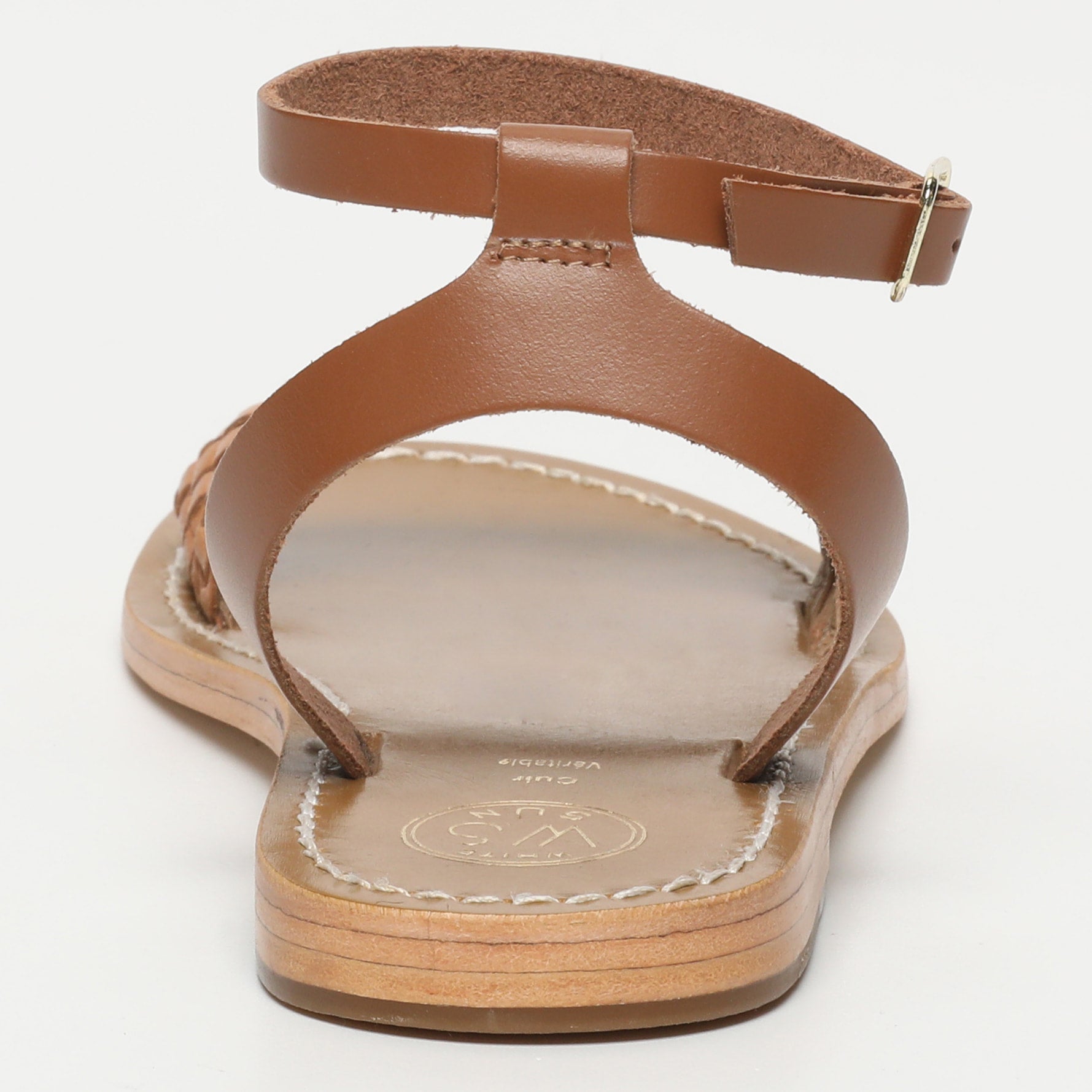 TAYTUM sandales bracelet de cheville tresse en cuir sable
