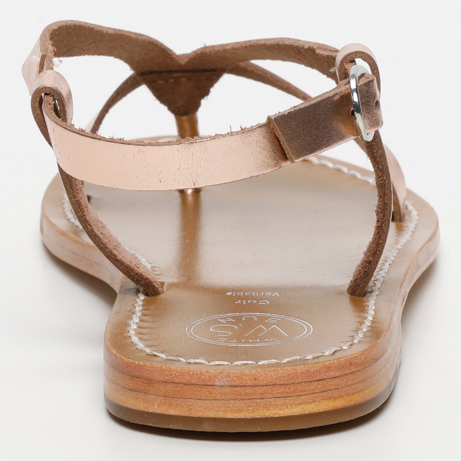 BAHULA sandales en cuir or rose