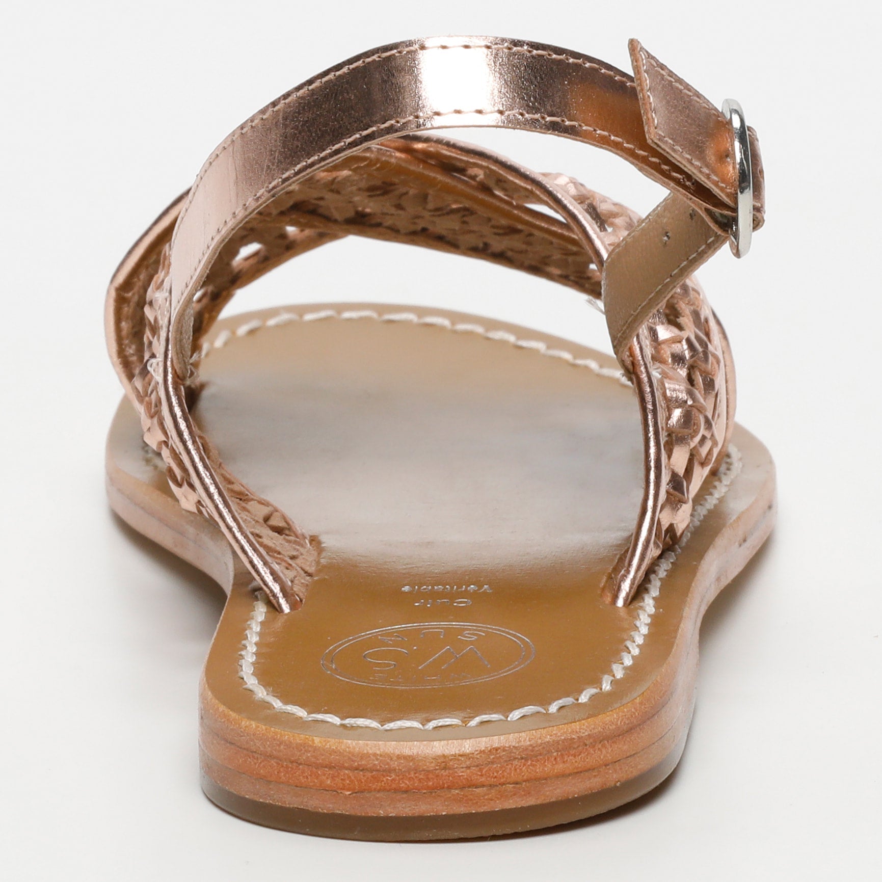 BAISHAKH sandales tresse en cuir or rose
