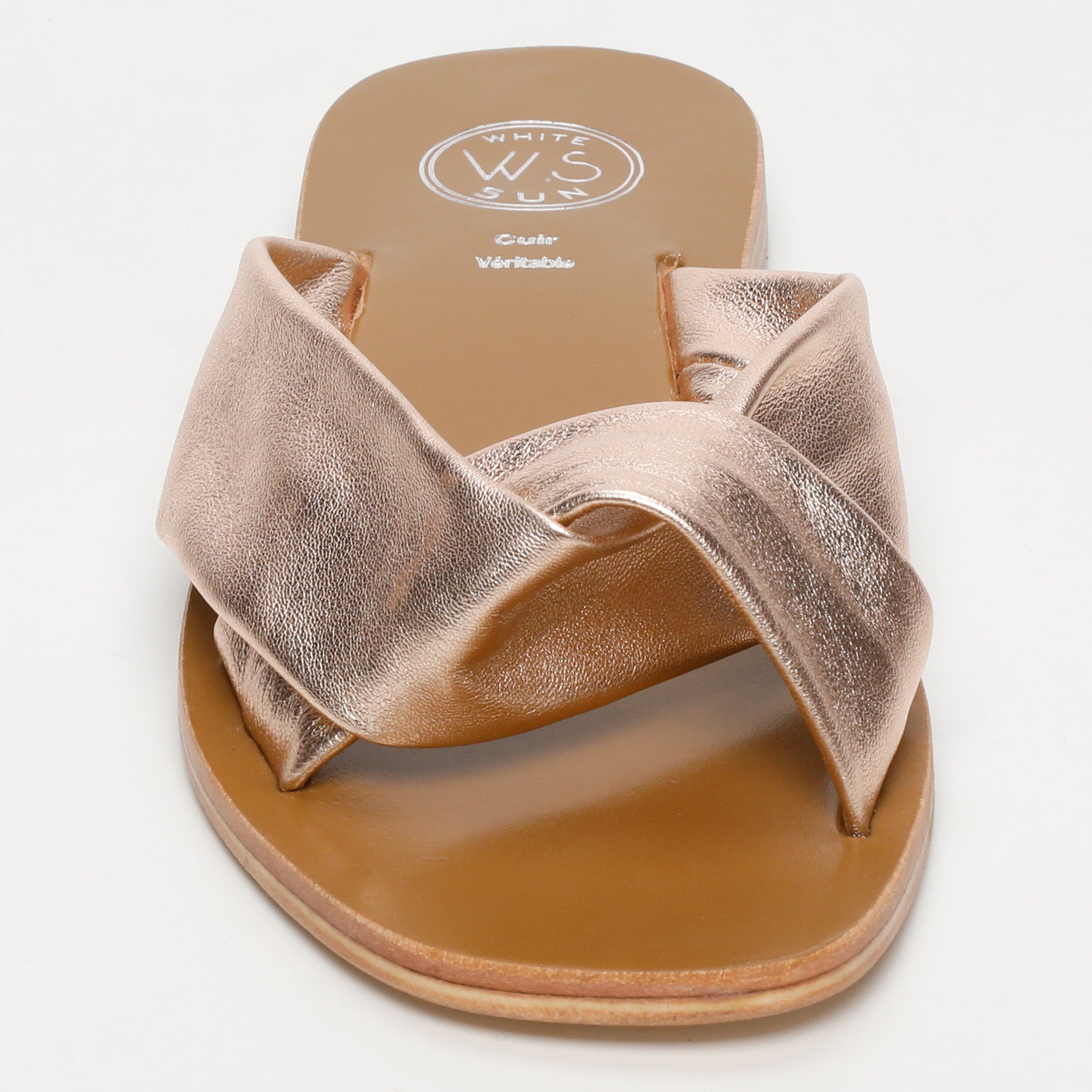 BANSARI mules en cuir or rose