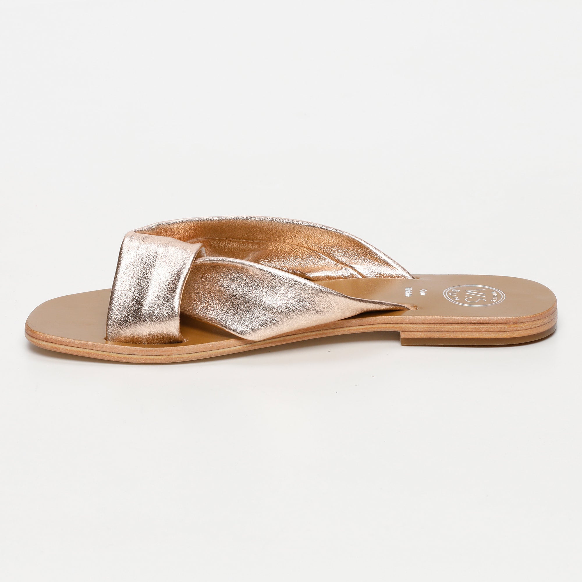 BANSARI mules en cuir or rose
