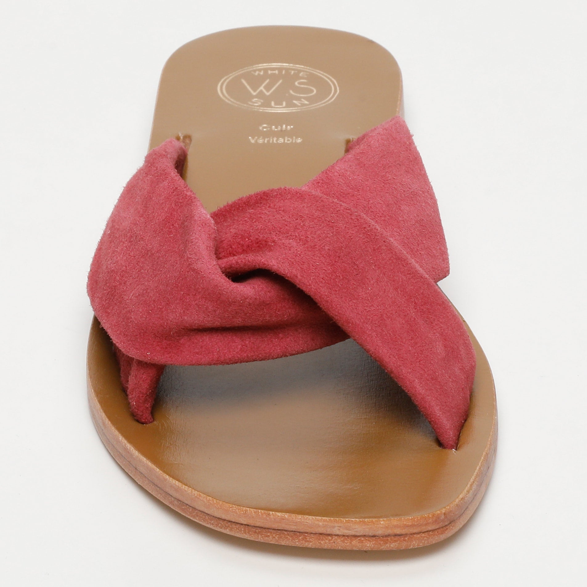 BANSARI mules en cuir framboise
