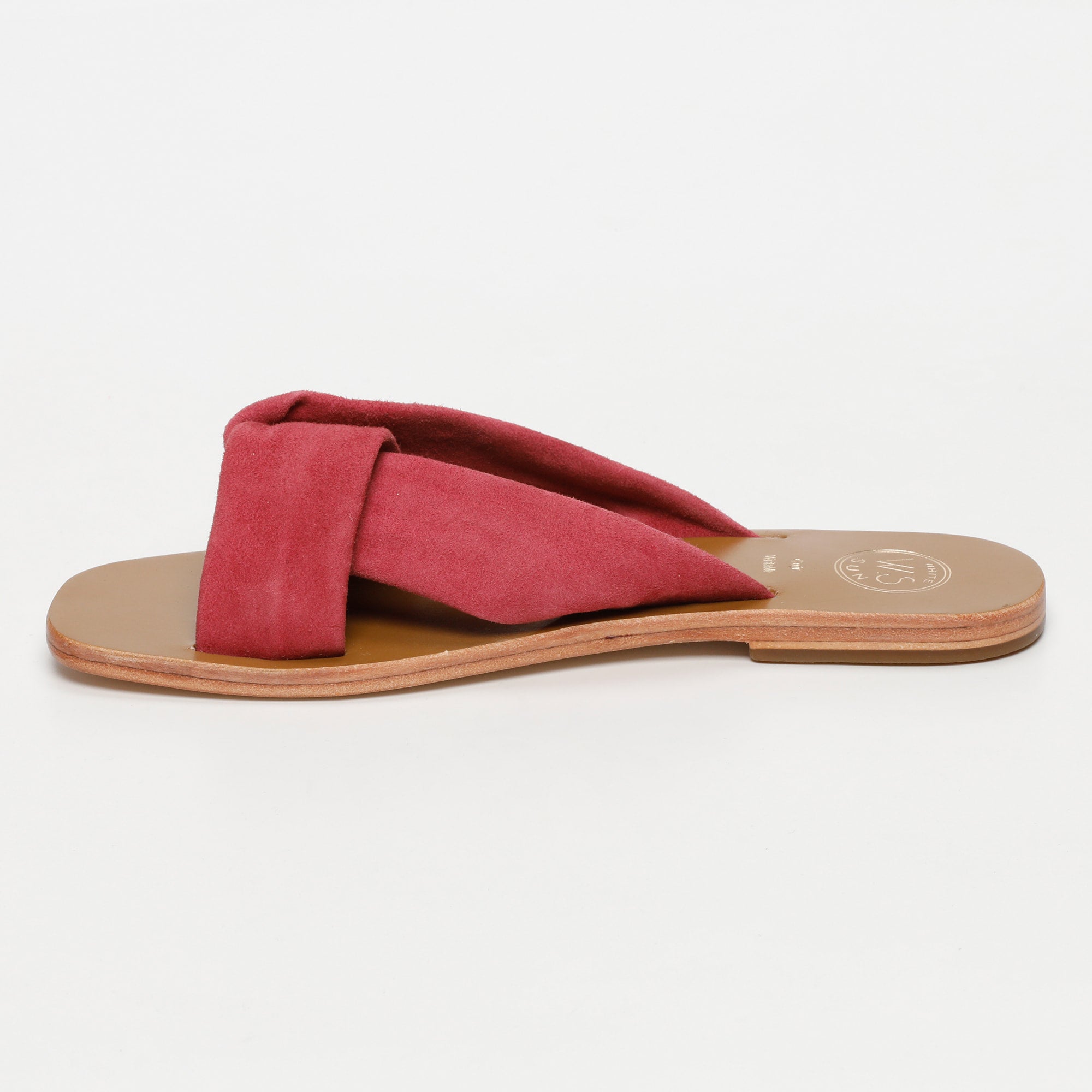 BANSARI mules en cuir framboise