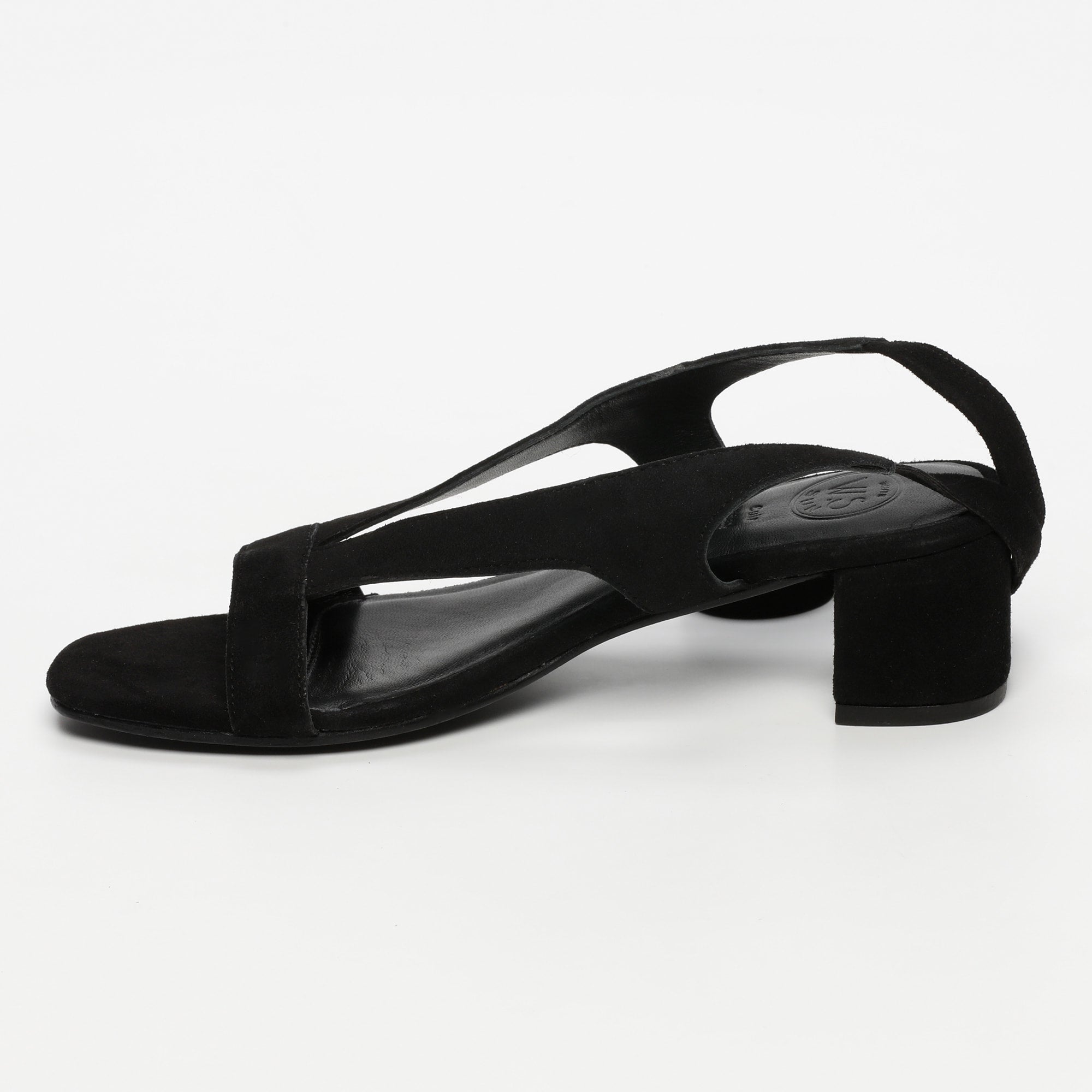ISINYA sandales talon lacets en cuir noir