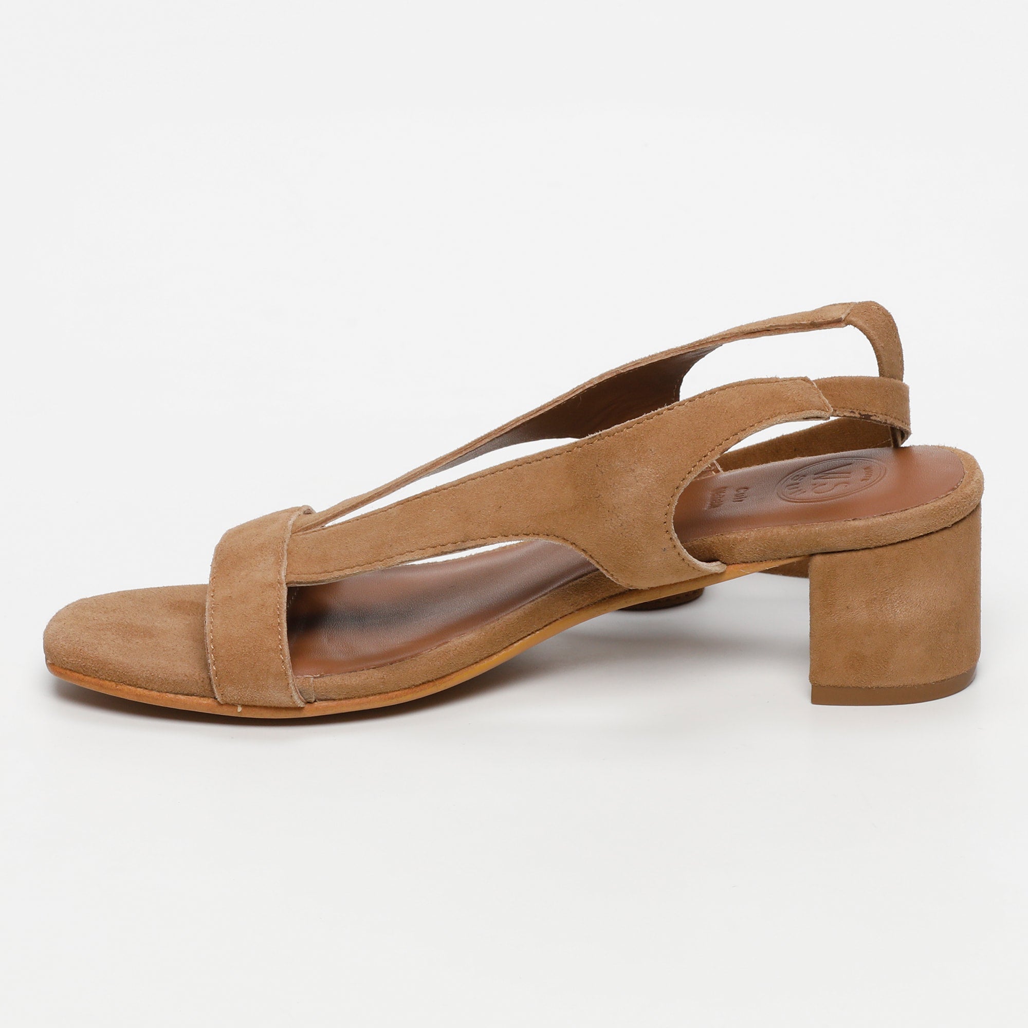 ISINYA sandales talon lacets en cuir camel