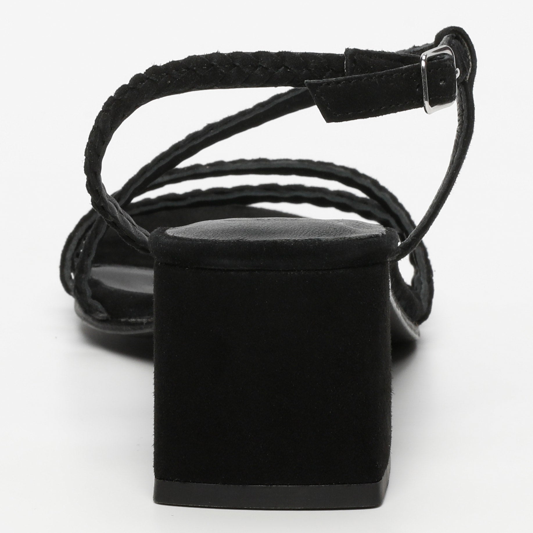 RIVIERA sandales talon tresse en cuir noir
