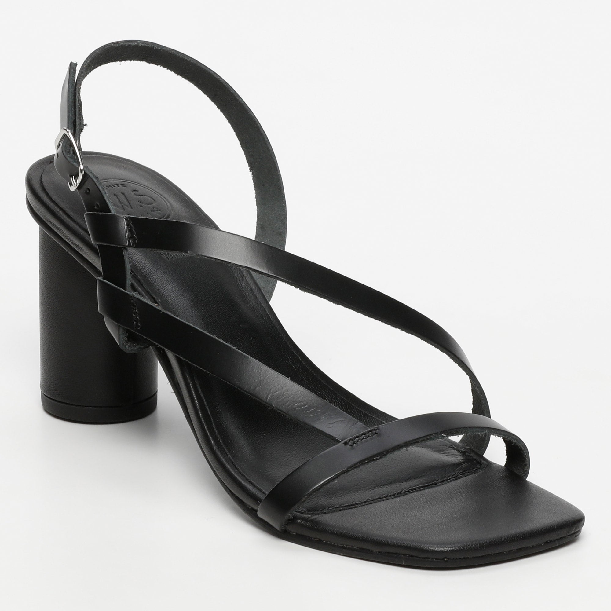 JAIPUR sandales talon tresse en cuir noir
