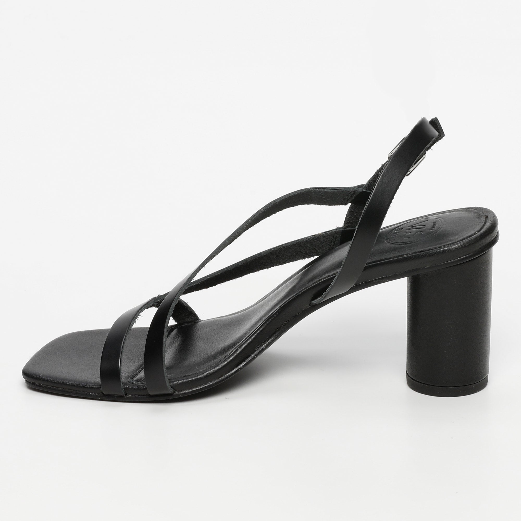 JAIPUR sandales talon tresse en cuir noir