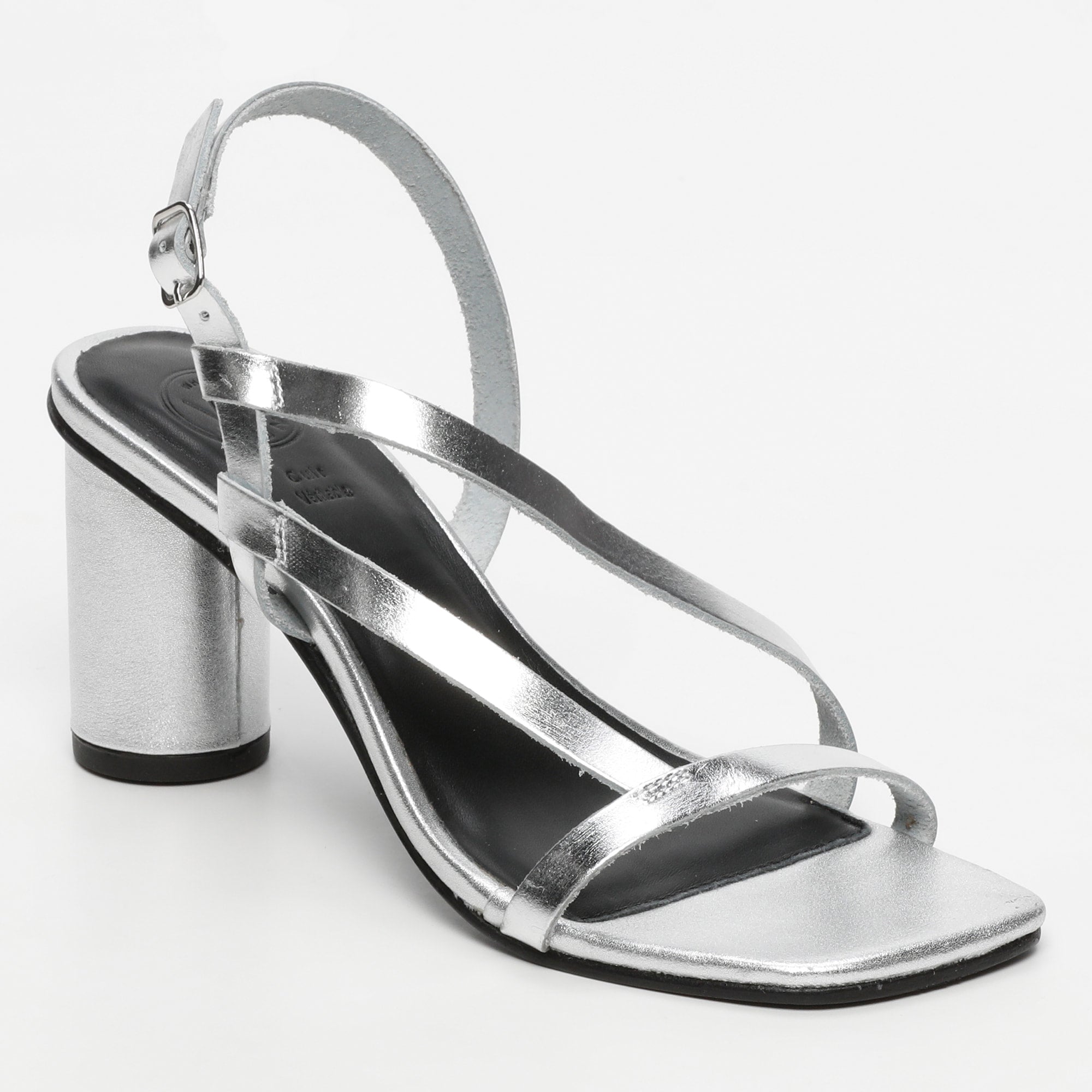 JAIPUR sandales talon en cuir argent