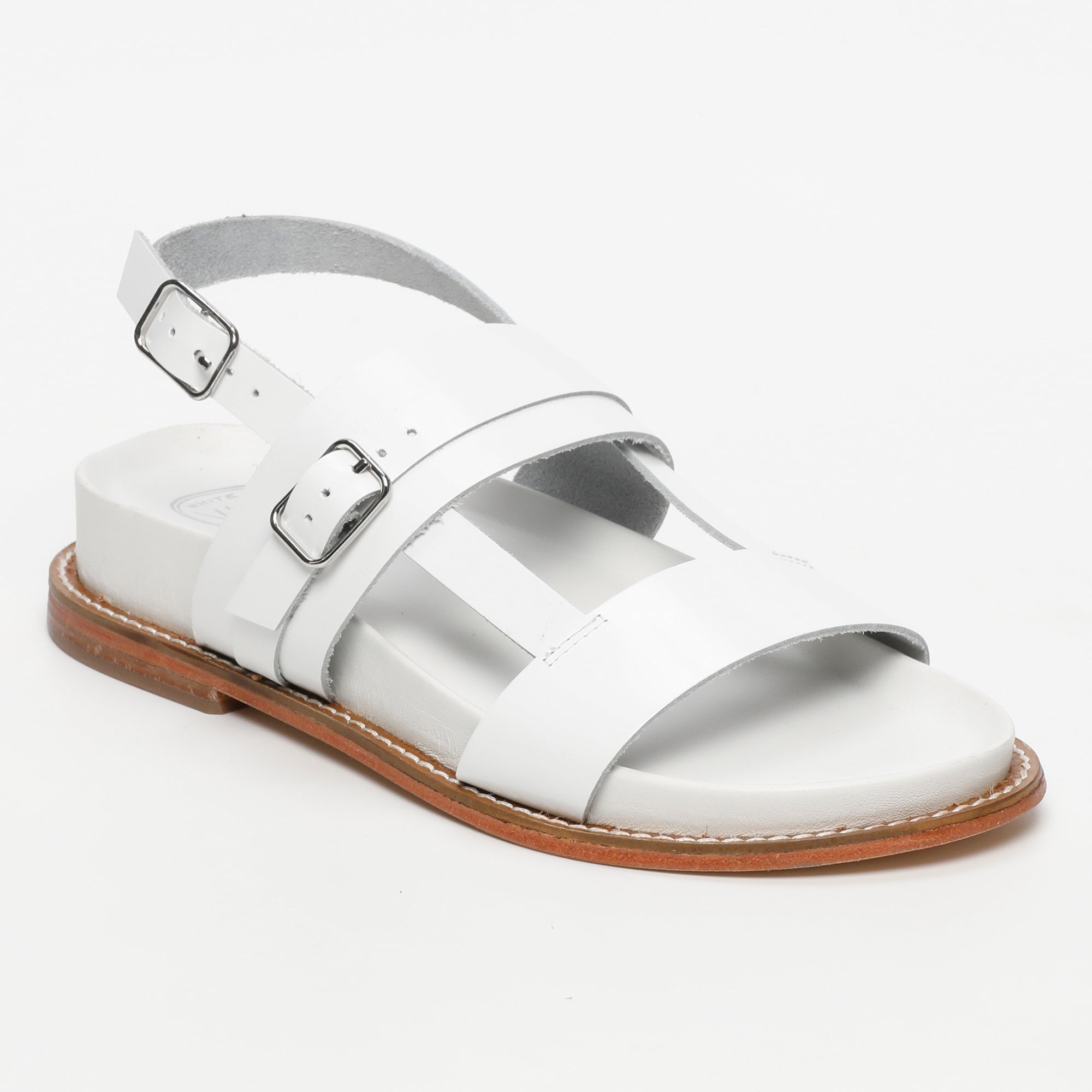 ZENETA sandales en cuir blanc