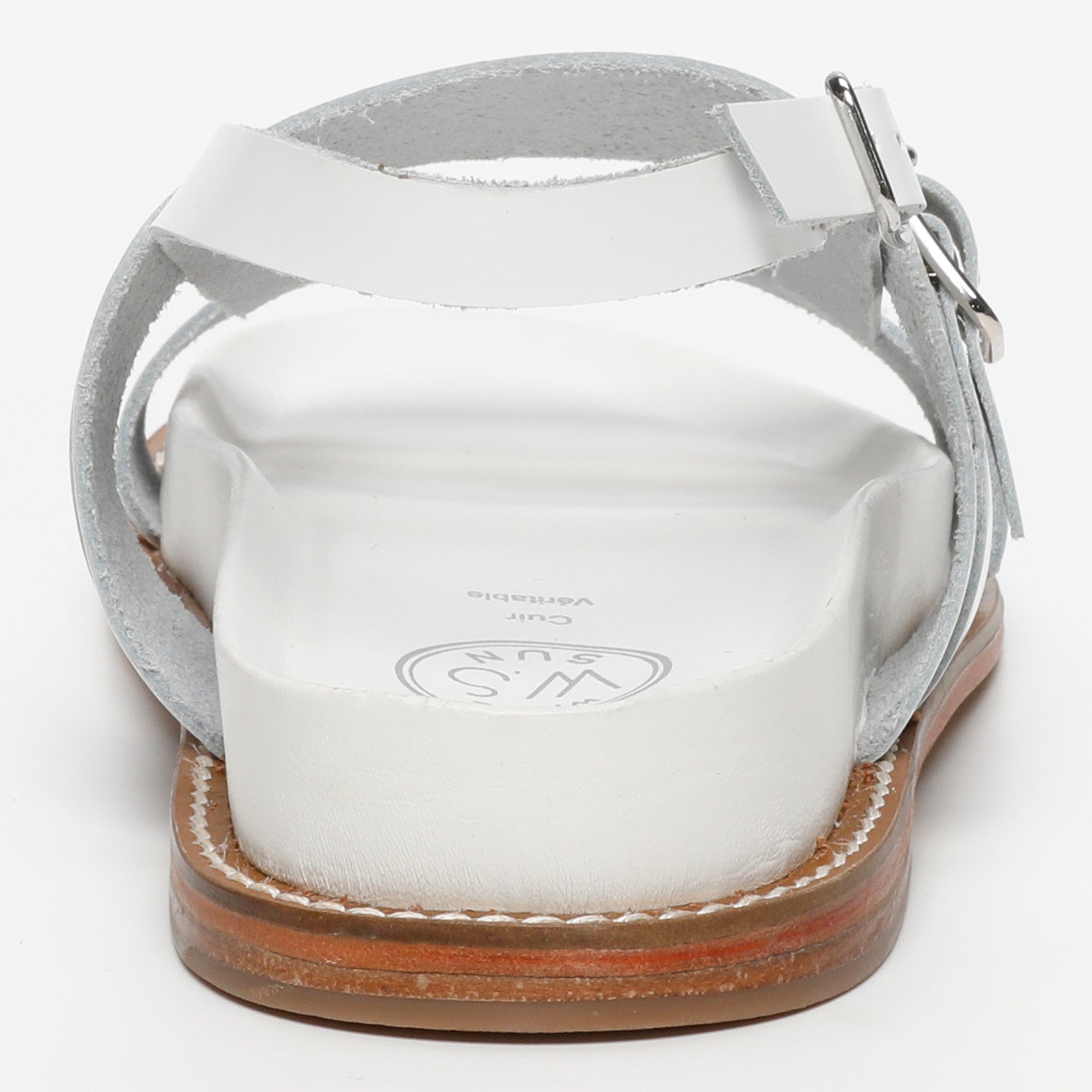 ZENETA sandales en cuir blanc