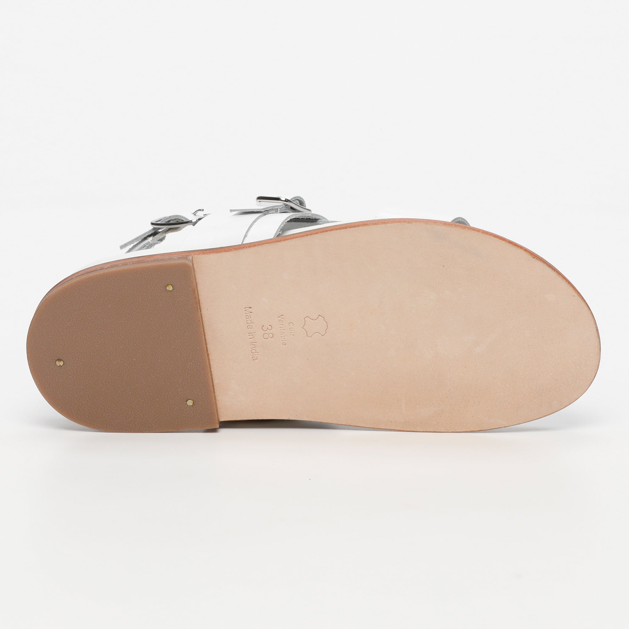 ZENETA sandales en cuir blanc