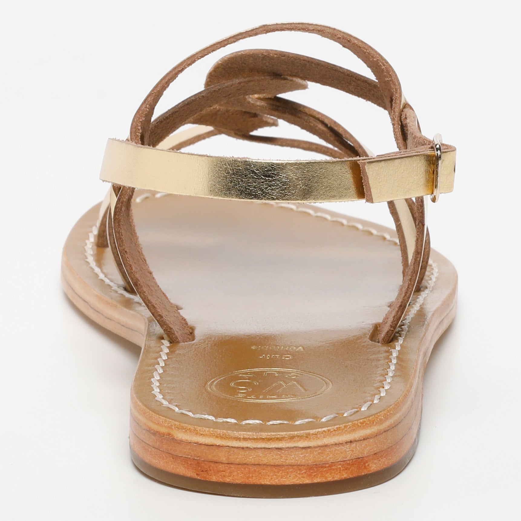 TONOSI sandales en cuir or foncé